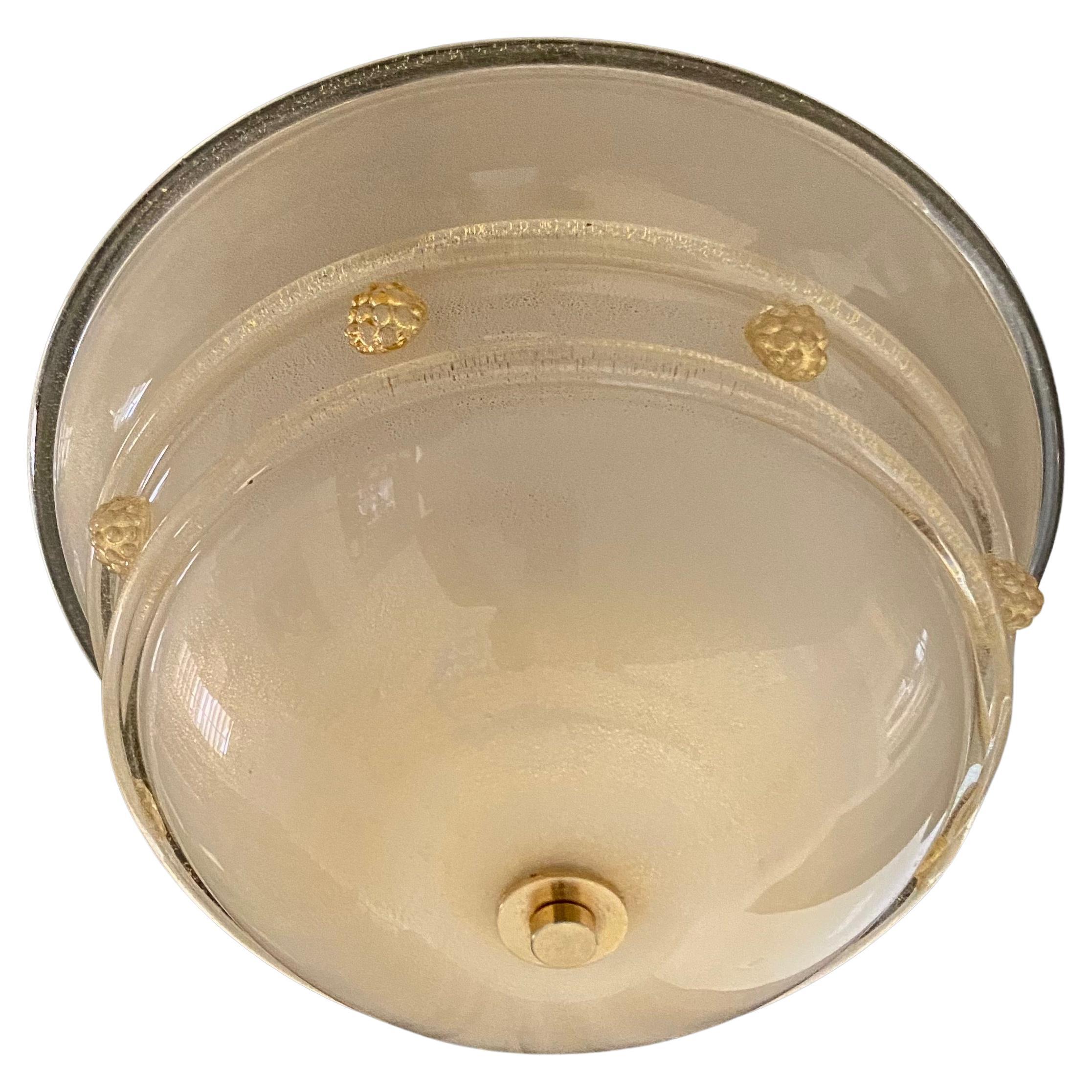 Barovier Murano Glass Gold Infused Flush Mount Ceiling Light