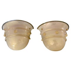 Barovier Murano Glass Gold Infused Wall Sconces