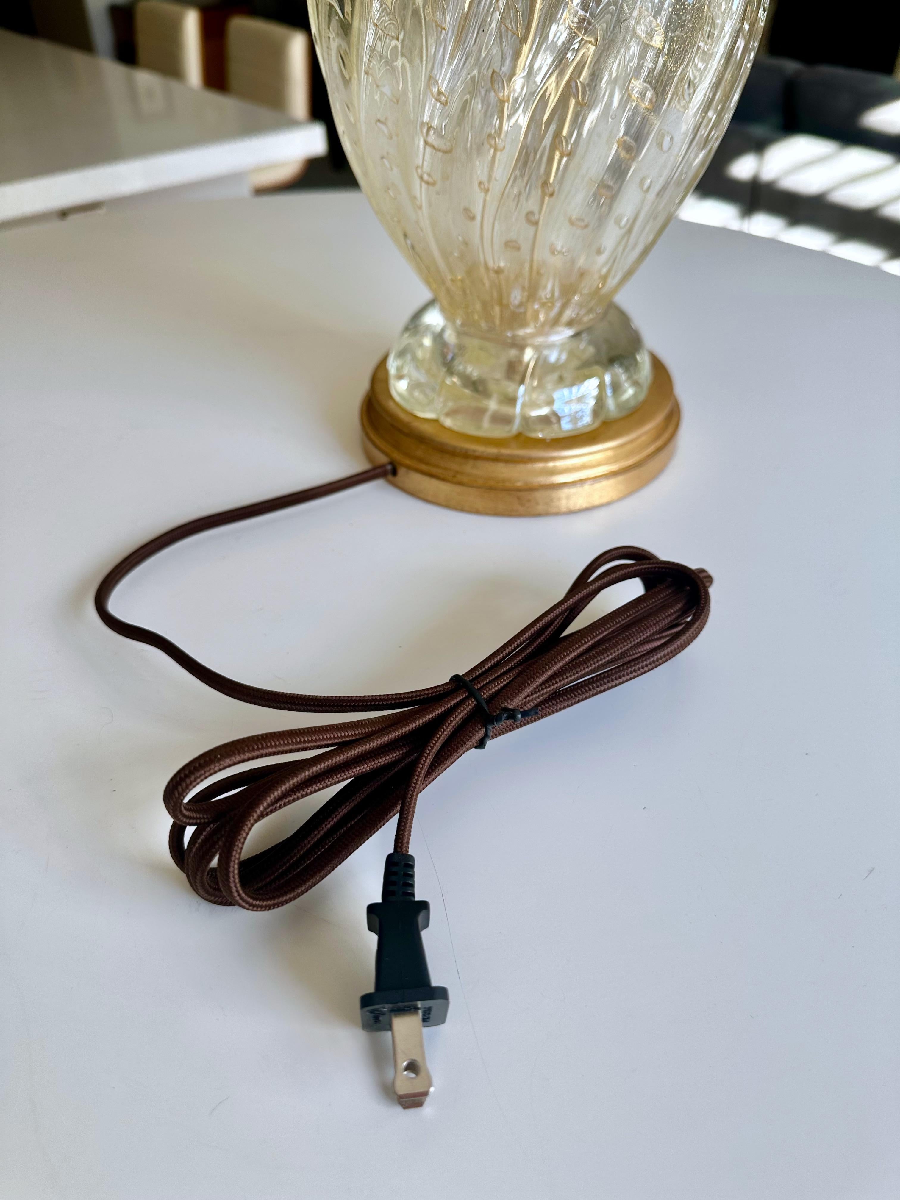 Barovier Murano Gold & Bubbles Table Lamp For Sale 11