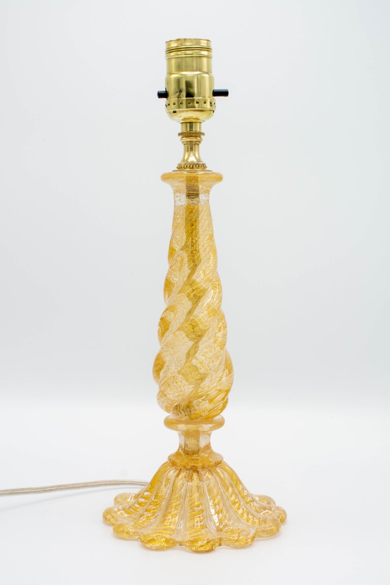 Barovier Murano Gold Glass Lamp at 1stDibs