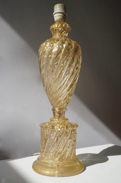 Barovier Murano Gold Twisted Glass Table Lamp