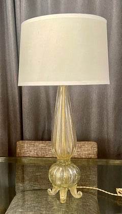 Barovier Murano Italian Gold Footed Table Lamp