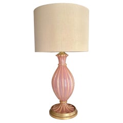 Barovier - Lampe à poser Murano rose et or