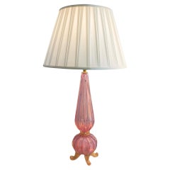 Lampada con piedini in vetro opalino rosa di Barovier Murano