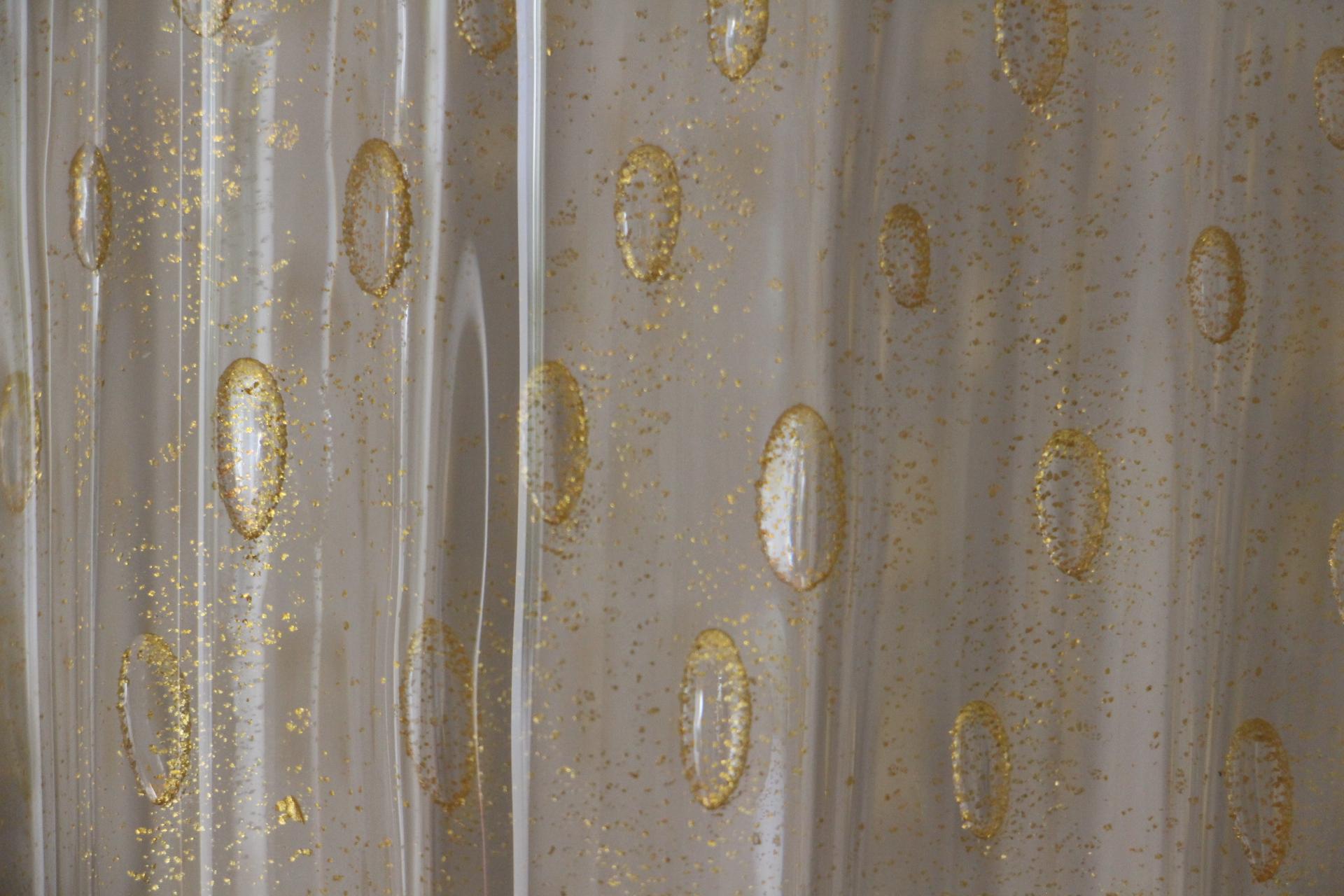 Mid-Century Modern Barovier Murano Pulegoso Gold Glass Sconces