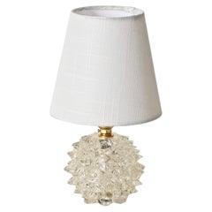 Lampe de table ronde « Rostrato » en verre de Murano et laiton, de Barovier, Italie, années 1940
