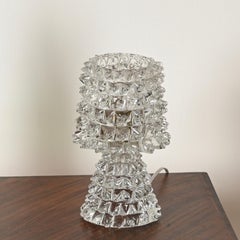 Barovier Murano Rostrato Glass and Brass Table Lamp, Italy 1940s