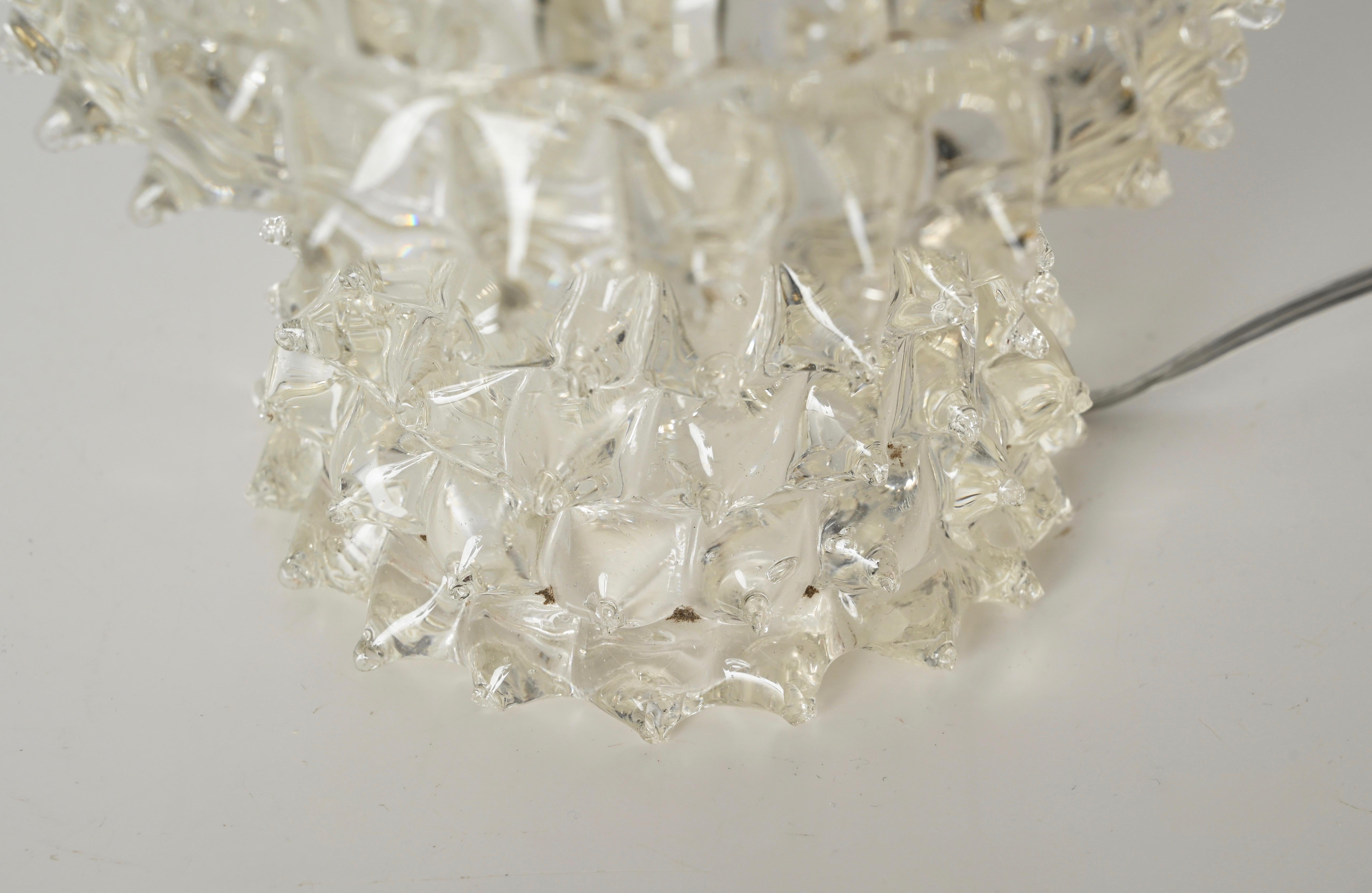 Lampada da tavolo in vetro di Murano e ottone 