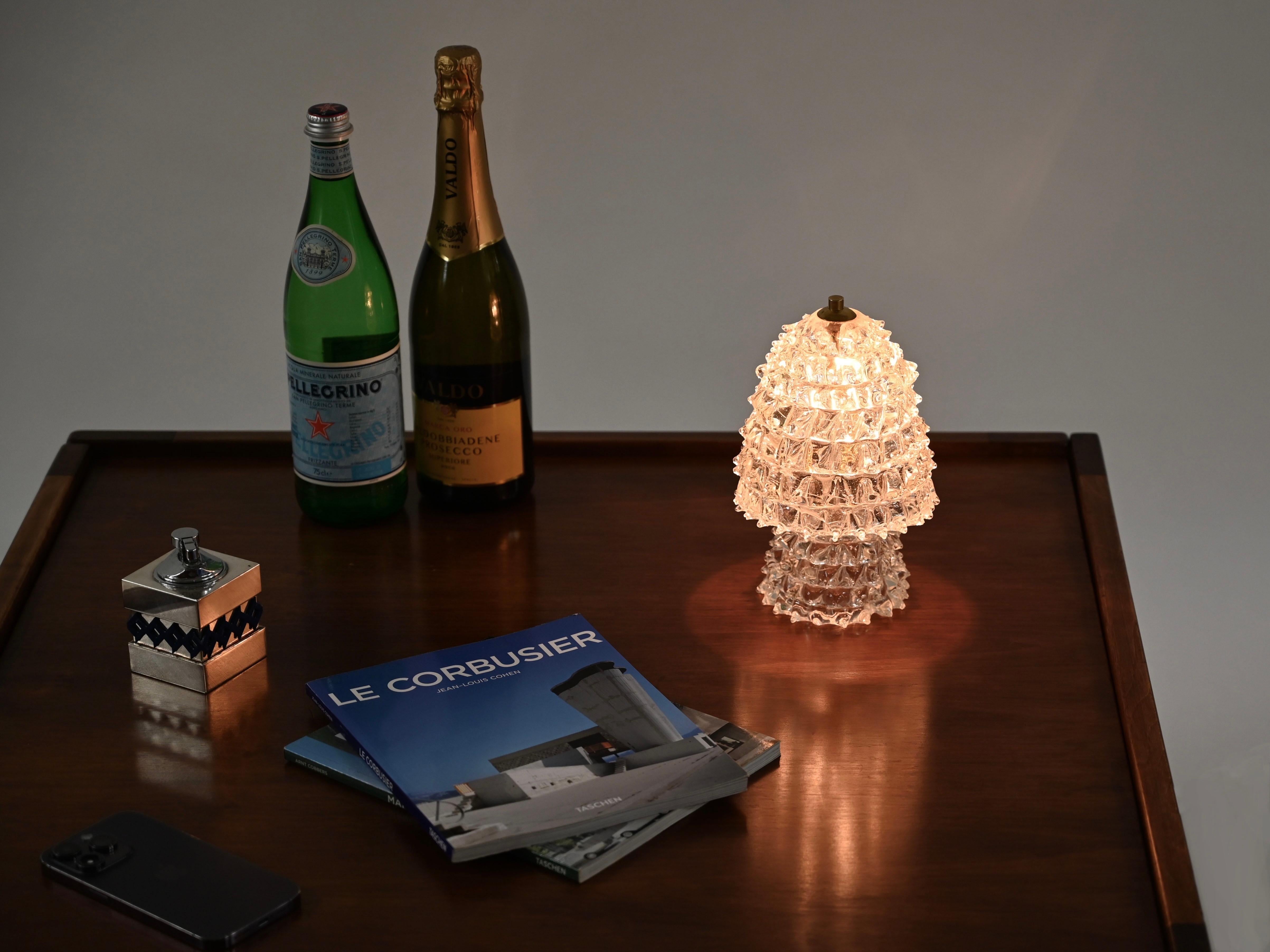 Fatto a mano Lampada da tavolo in vetro di Murano e ottone 