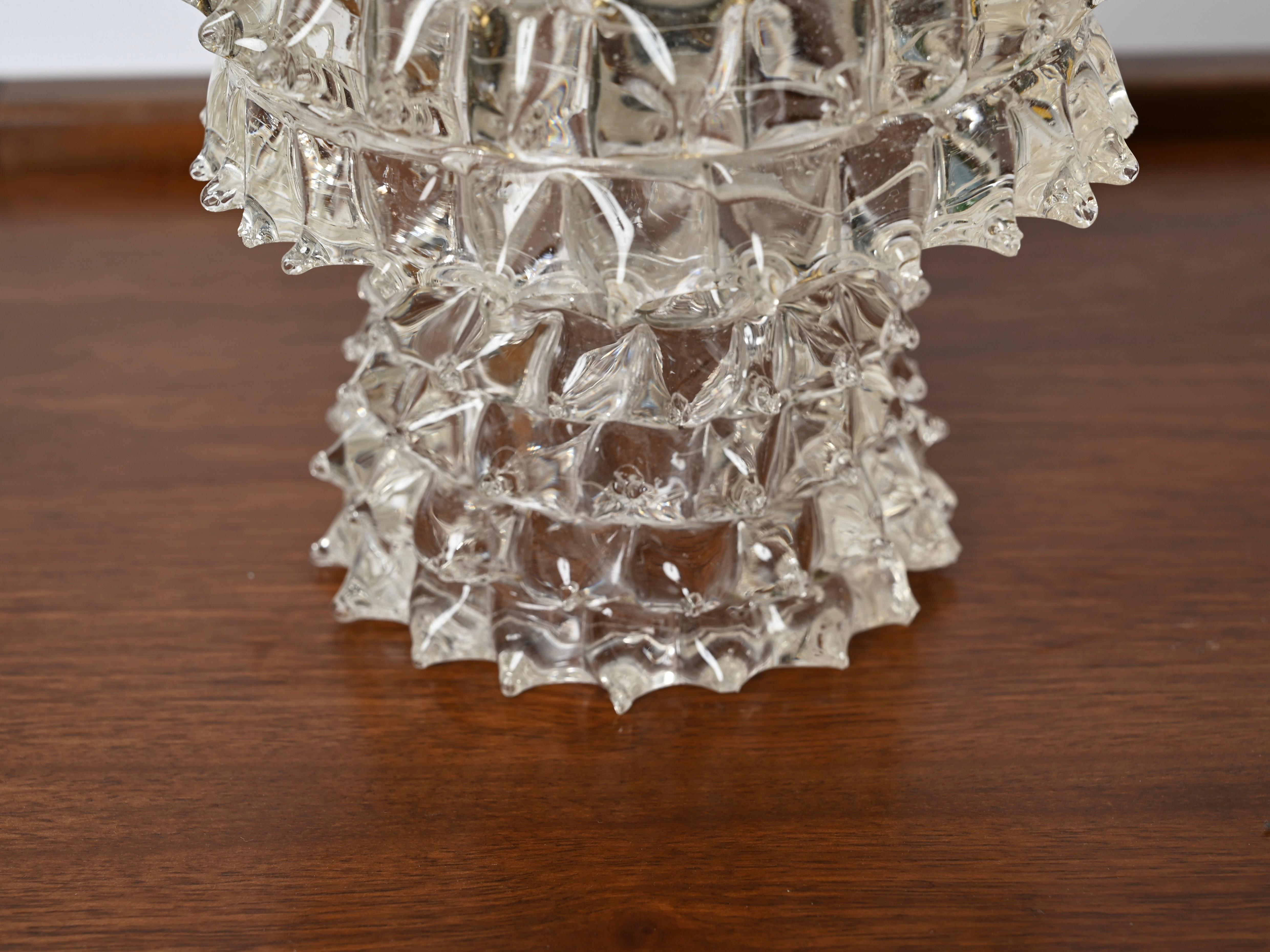 Lampada da tavolo in vetro di Murano e ottone 