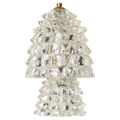 Lampada da tavolo in vetro di Murano e ottone "Rostrato" di Barovier Murano, Italia, anni '40