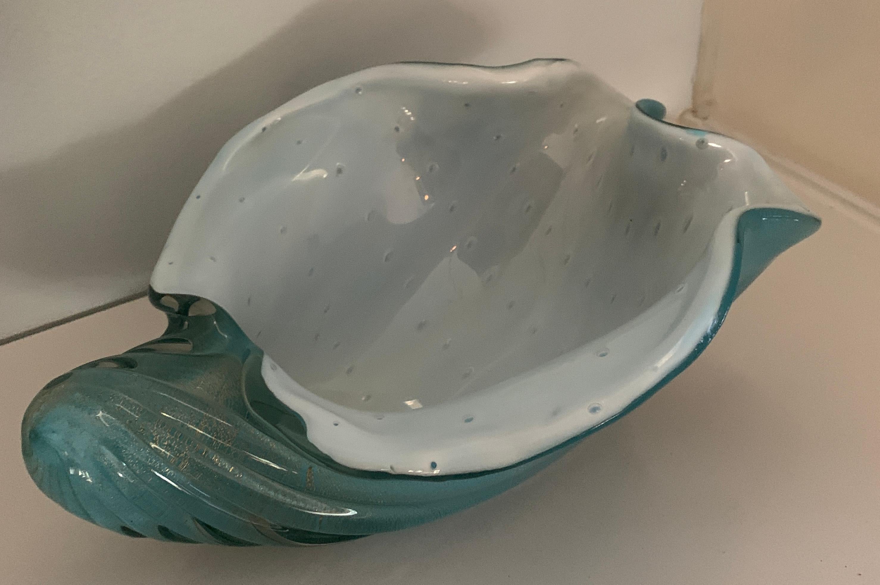 murano glass seashell bowl