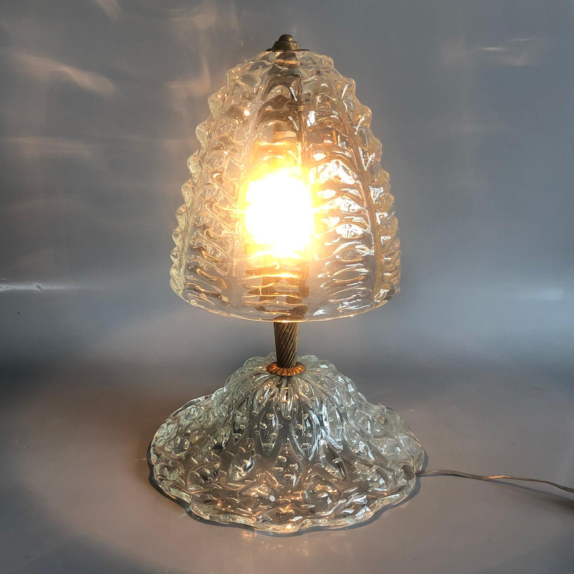 Barovier Murano Table Lamp, Italy, 1940s For Sale 7