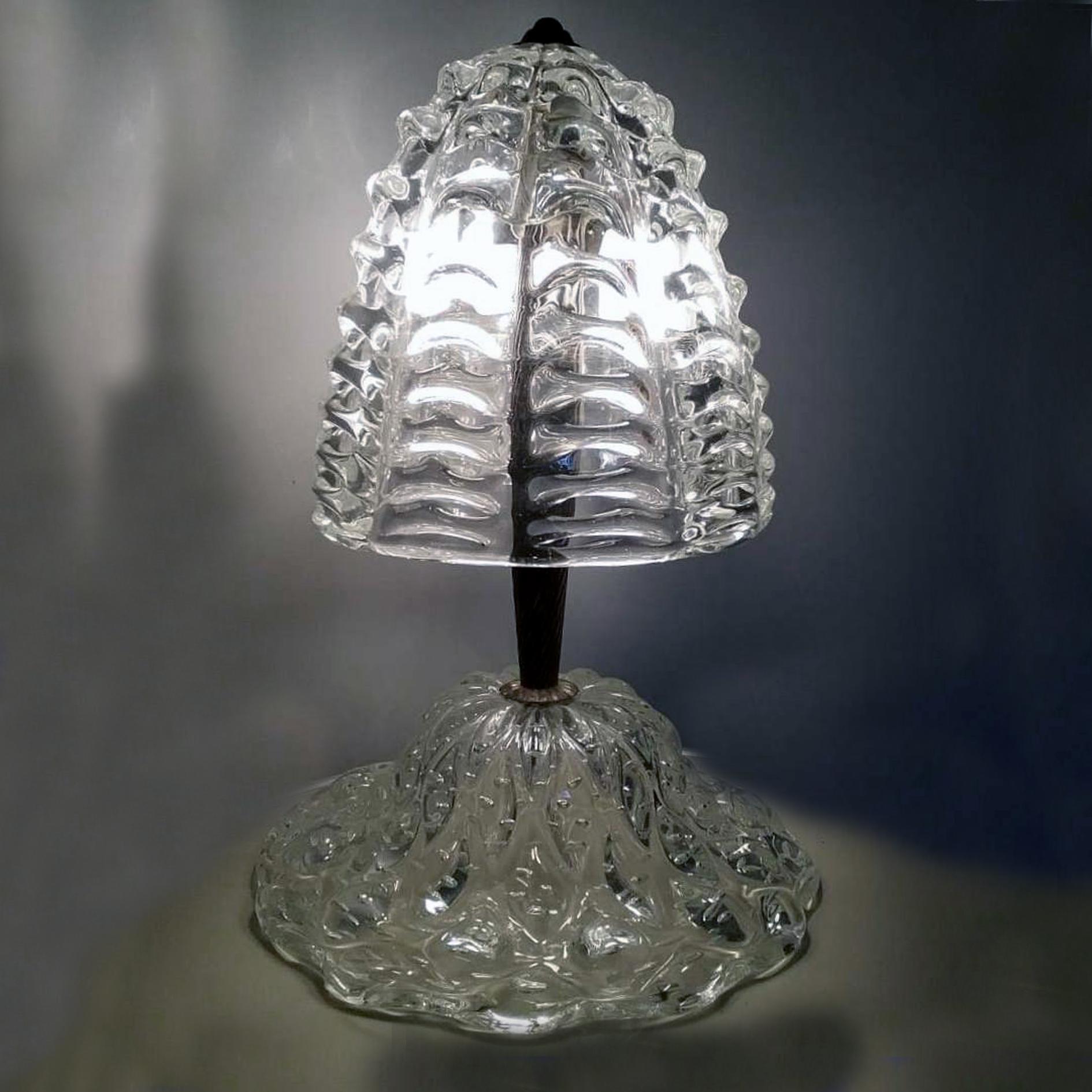 Mid-Century Modern Barovier Murano Table Lamp, Italy, 1940s For Sale