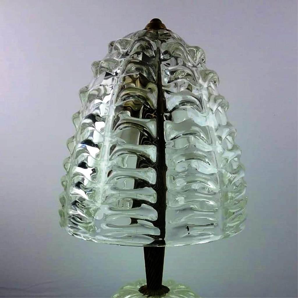 Italian Barovier Murano Table Lamp, Italy, 1940s For Sale