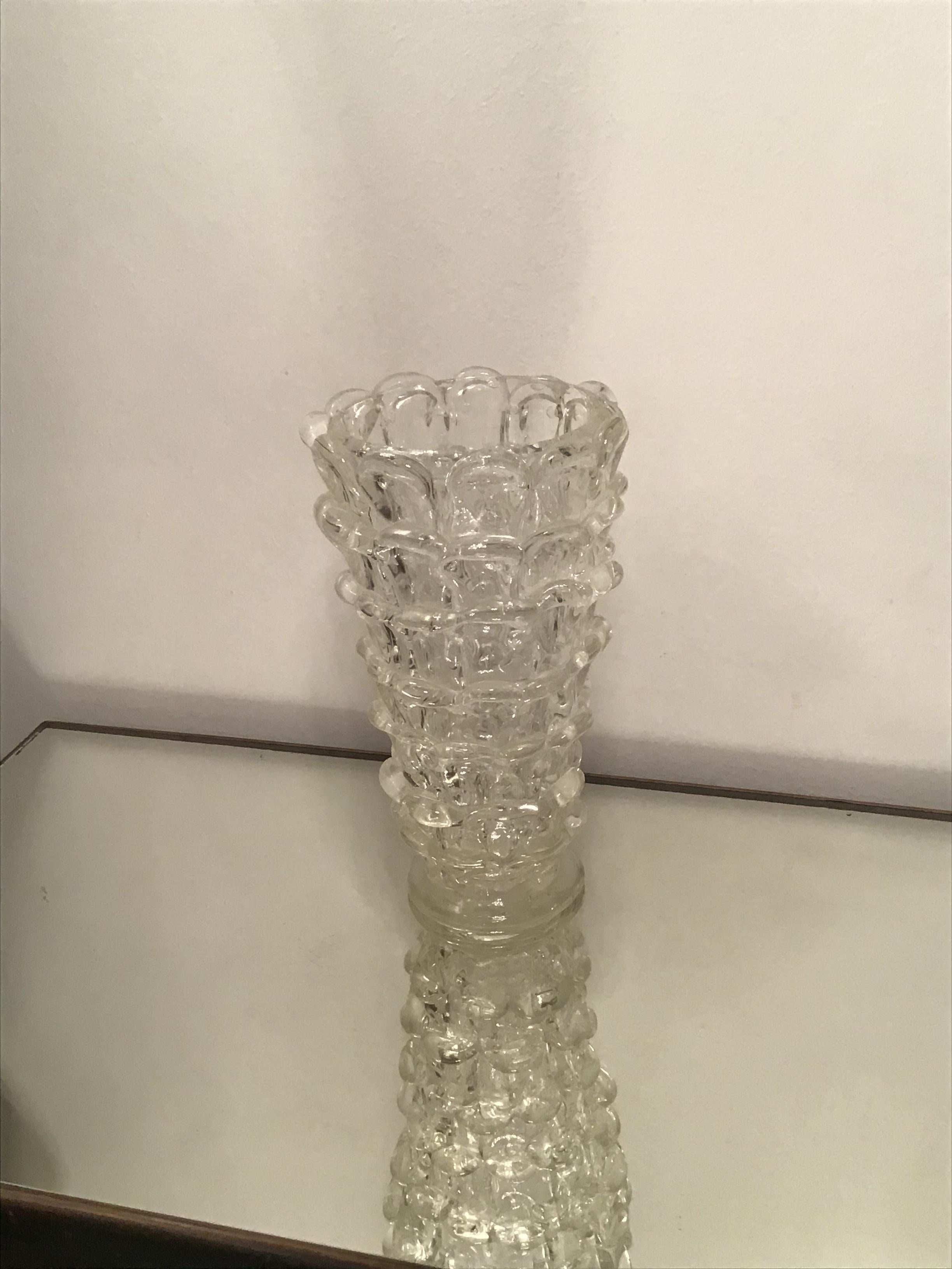 Barovier orecchiette vase en verre de Murano 1940 Italie en vente 3