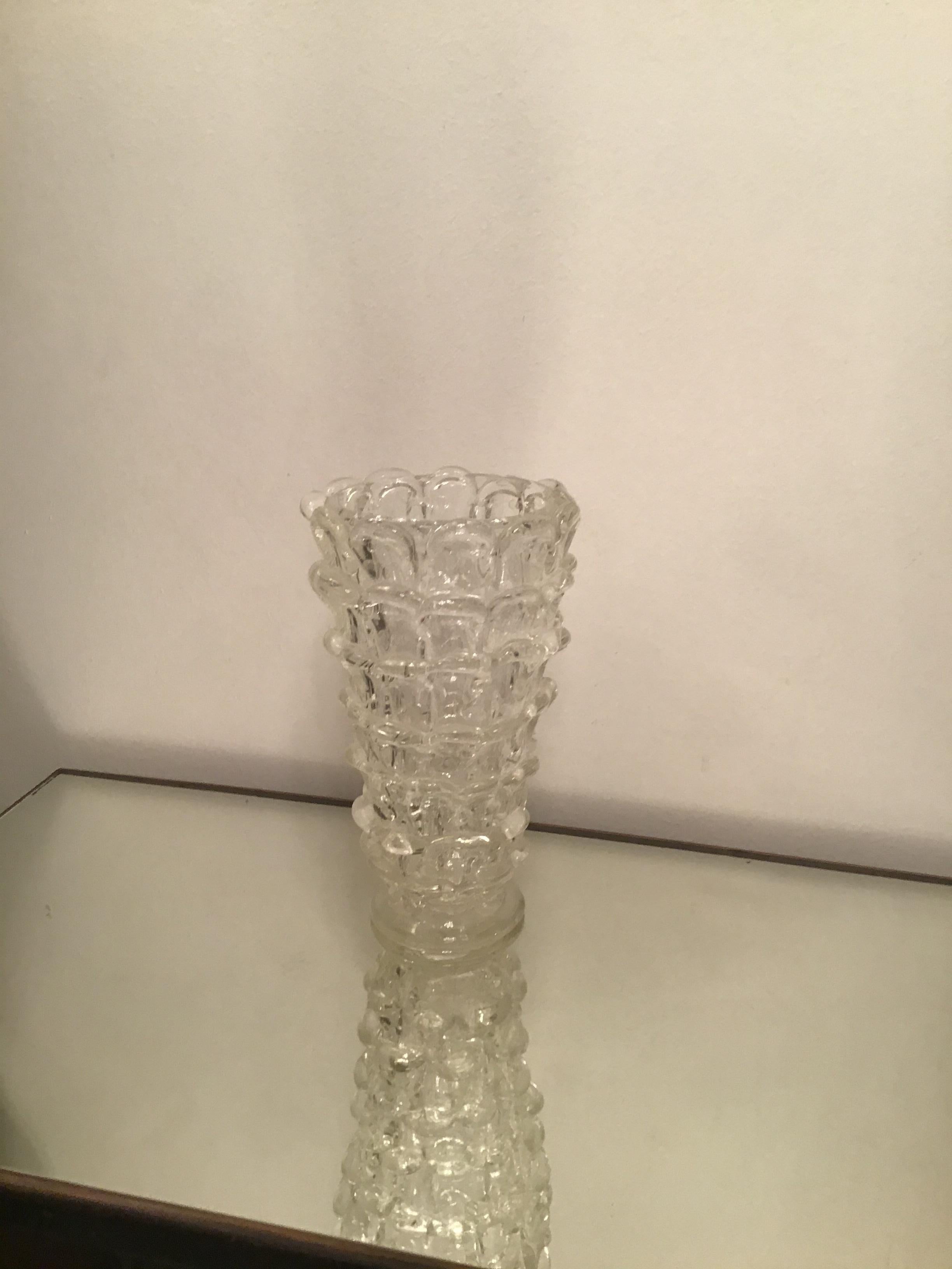 Barovier orecchiette vase en verre de Murano 1940 Italie en vente 6