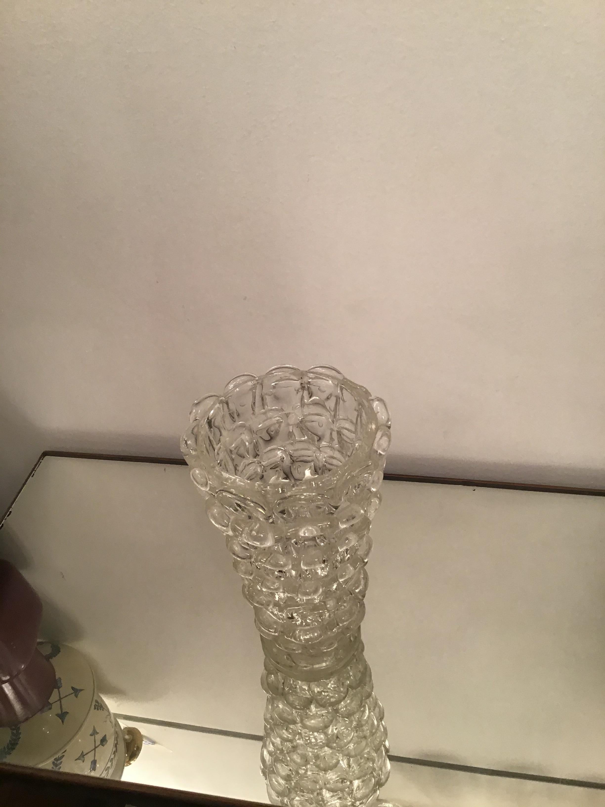 Barovier orecchiette vase en verre de Murano 1940 Italie en vente 8