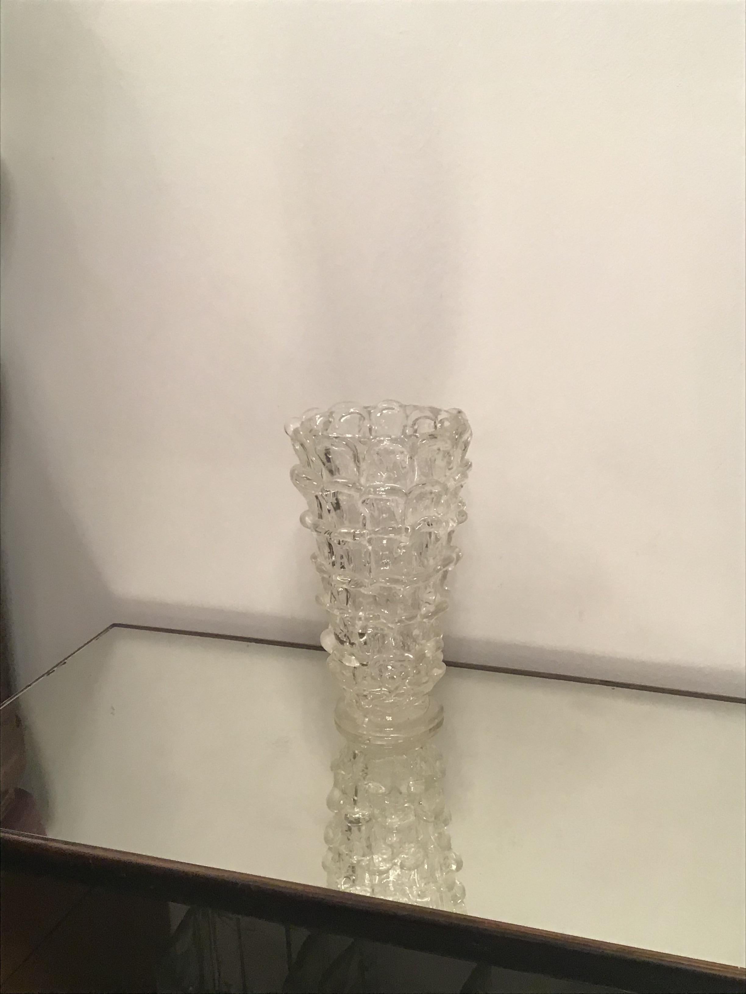 Barovier orecchiette vase en verre de Murano 1940 Italie en vente 1