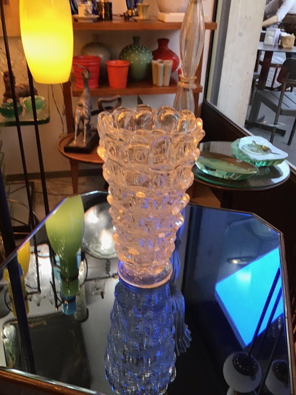 Italian Barovier “orecchiette vase” Murano Glass 1940 Italy For Sale