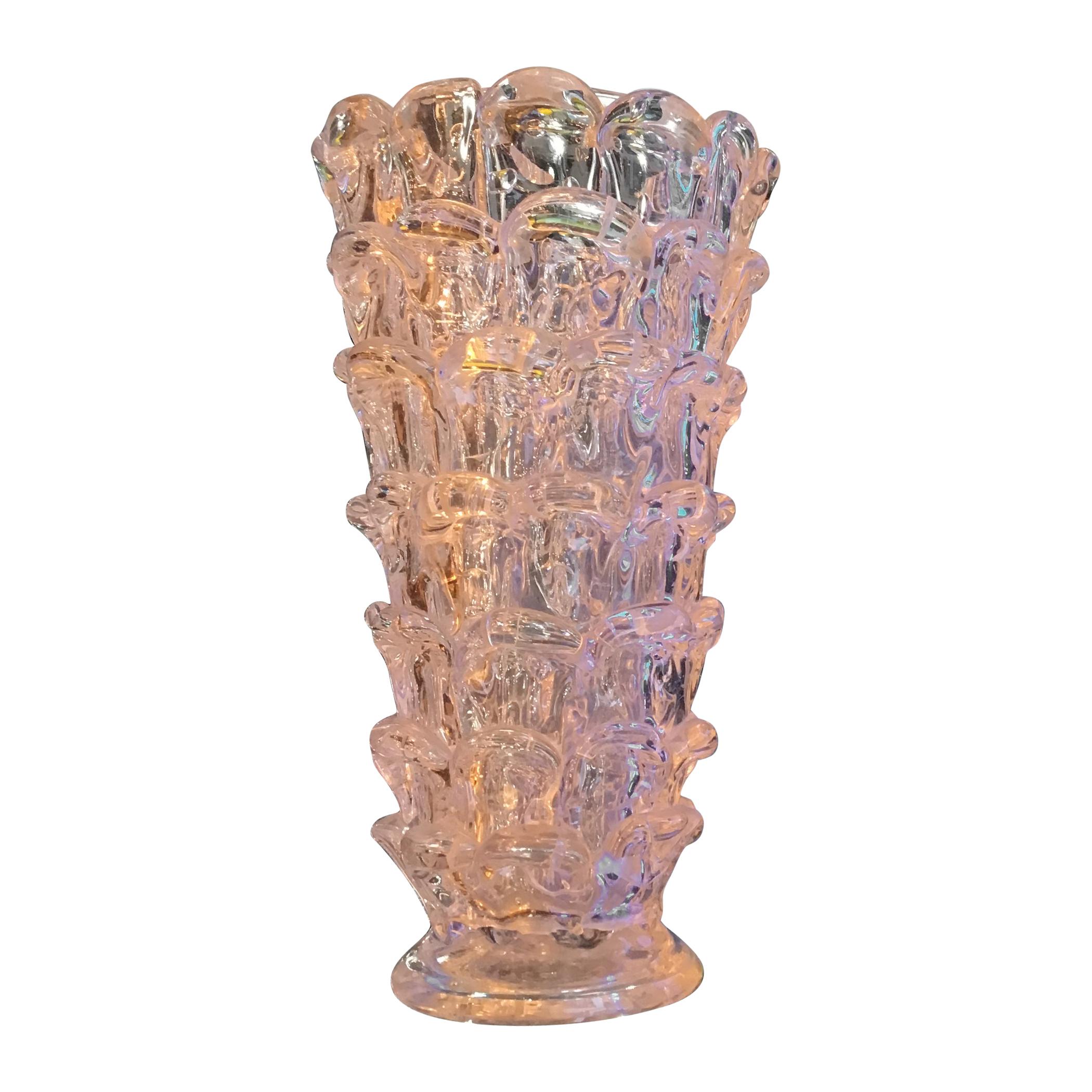 Barovier orecchiette Vase Murano Glas 1940 Italien