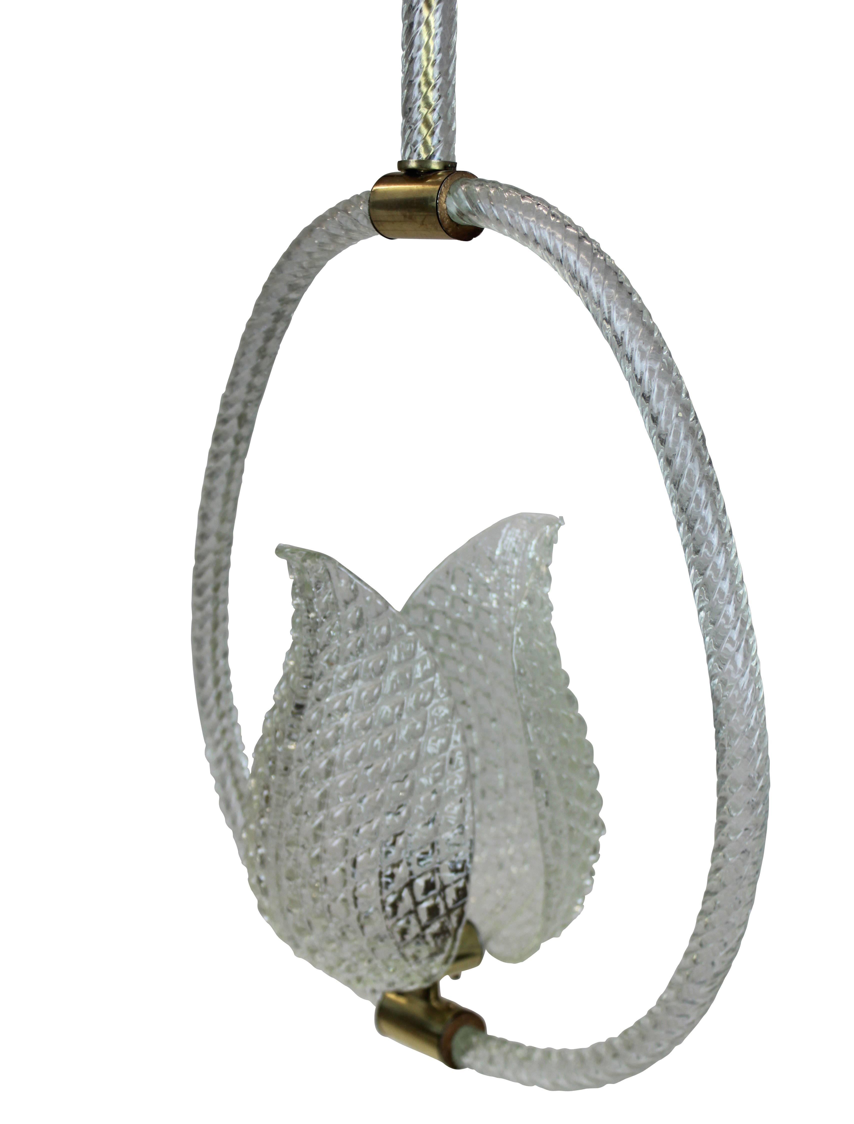 An Italian pendant light by Barovier of elegant design.
  