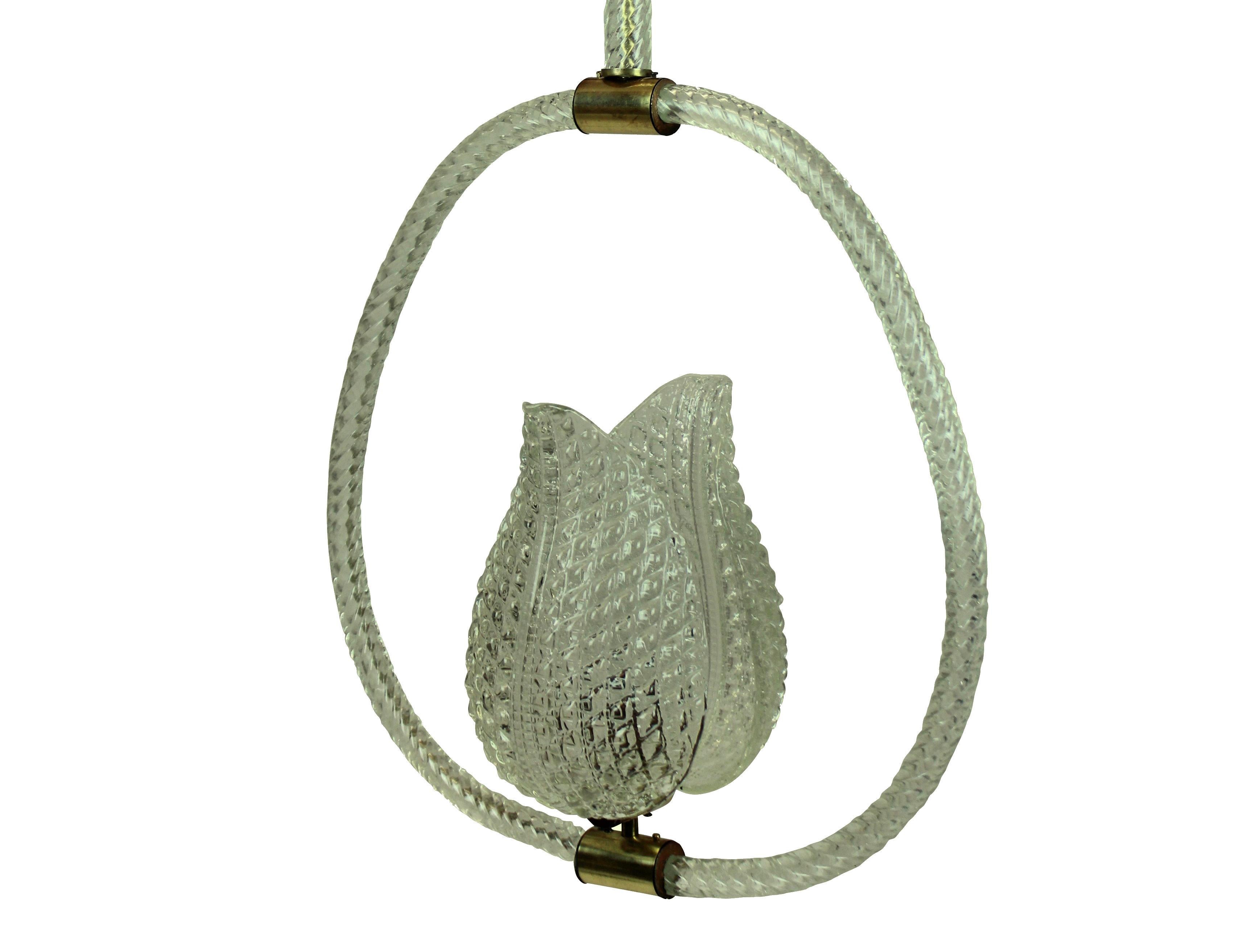 An Italian pendant light by Barovier of elegant design.
 
