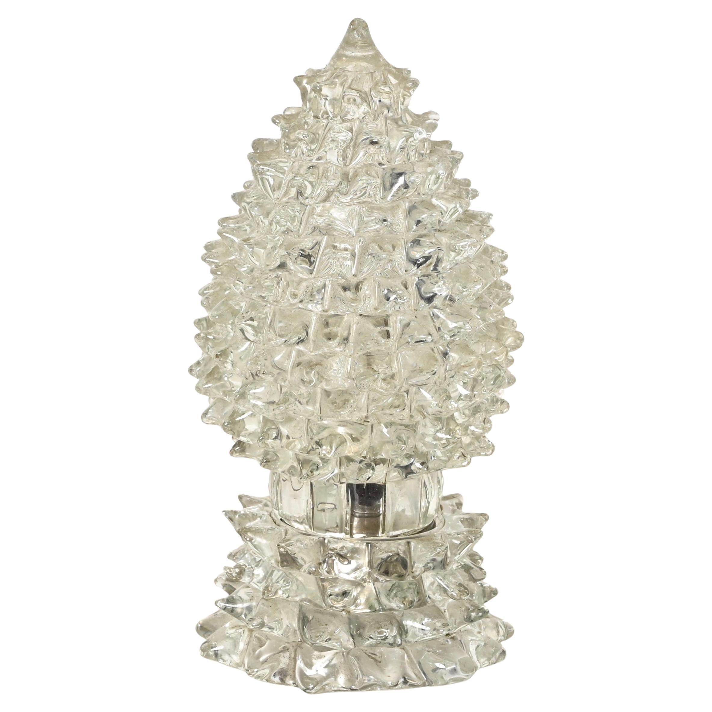 Barovier "Pinecone" Murano Rostrato Glass Large Table Lamp, Italy, 1940s