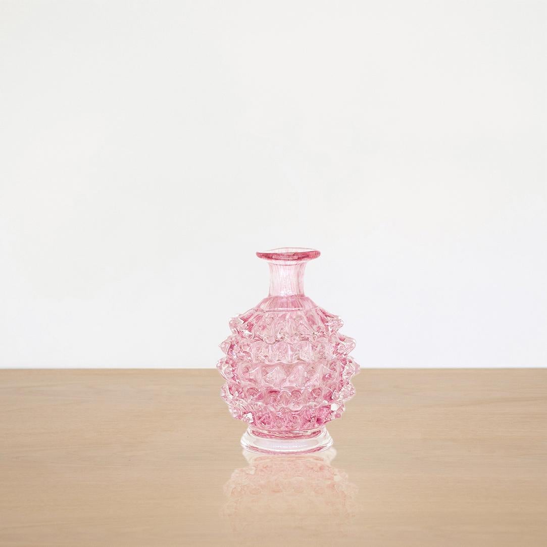 Italian Barovier Pink Glass Bud Vase