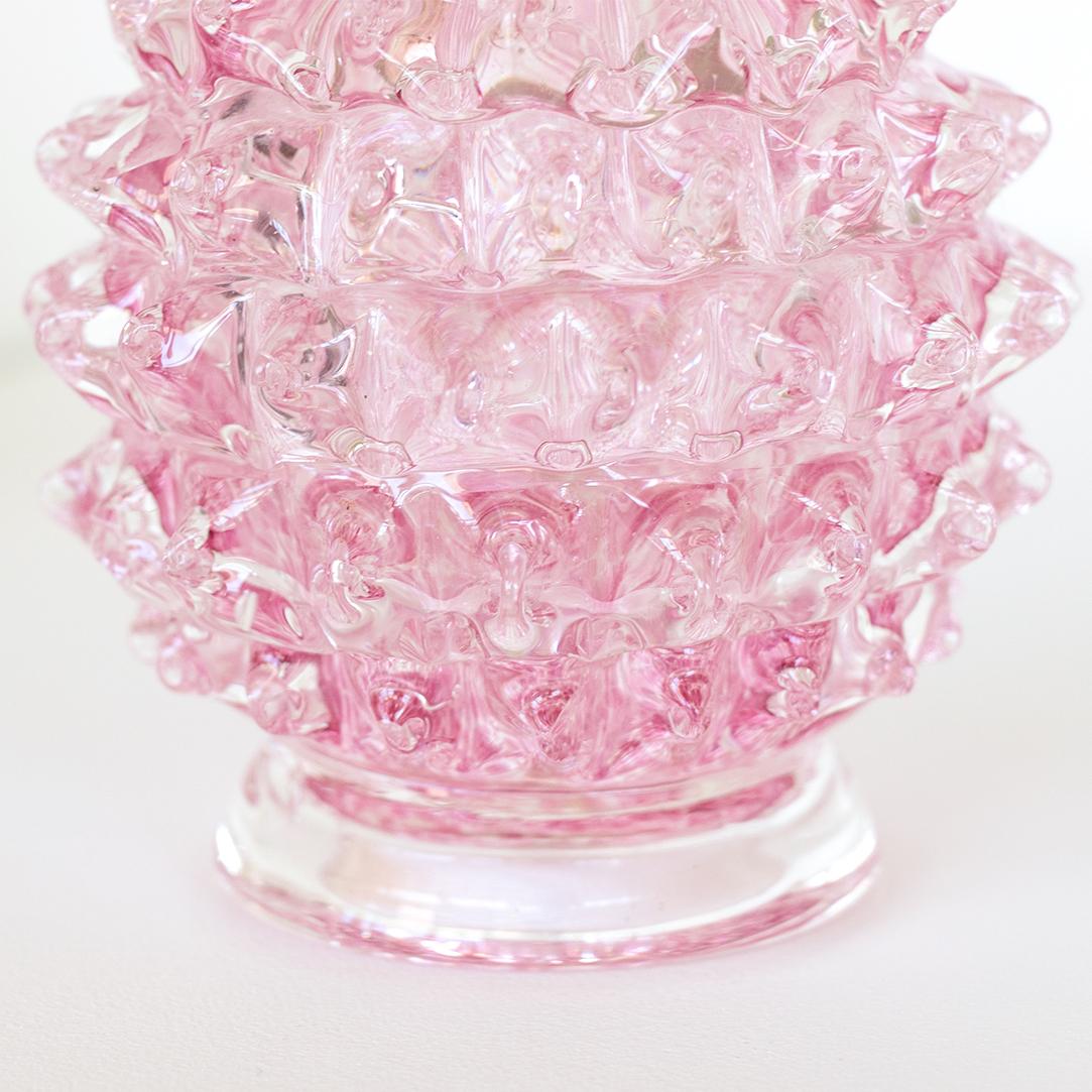 Blown Glass Barovier Pink Glass Bud Vase