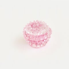 Barovier - Pot en verre rose avec couvercle