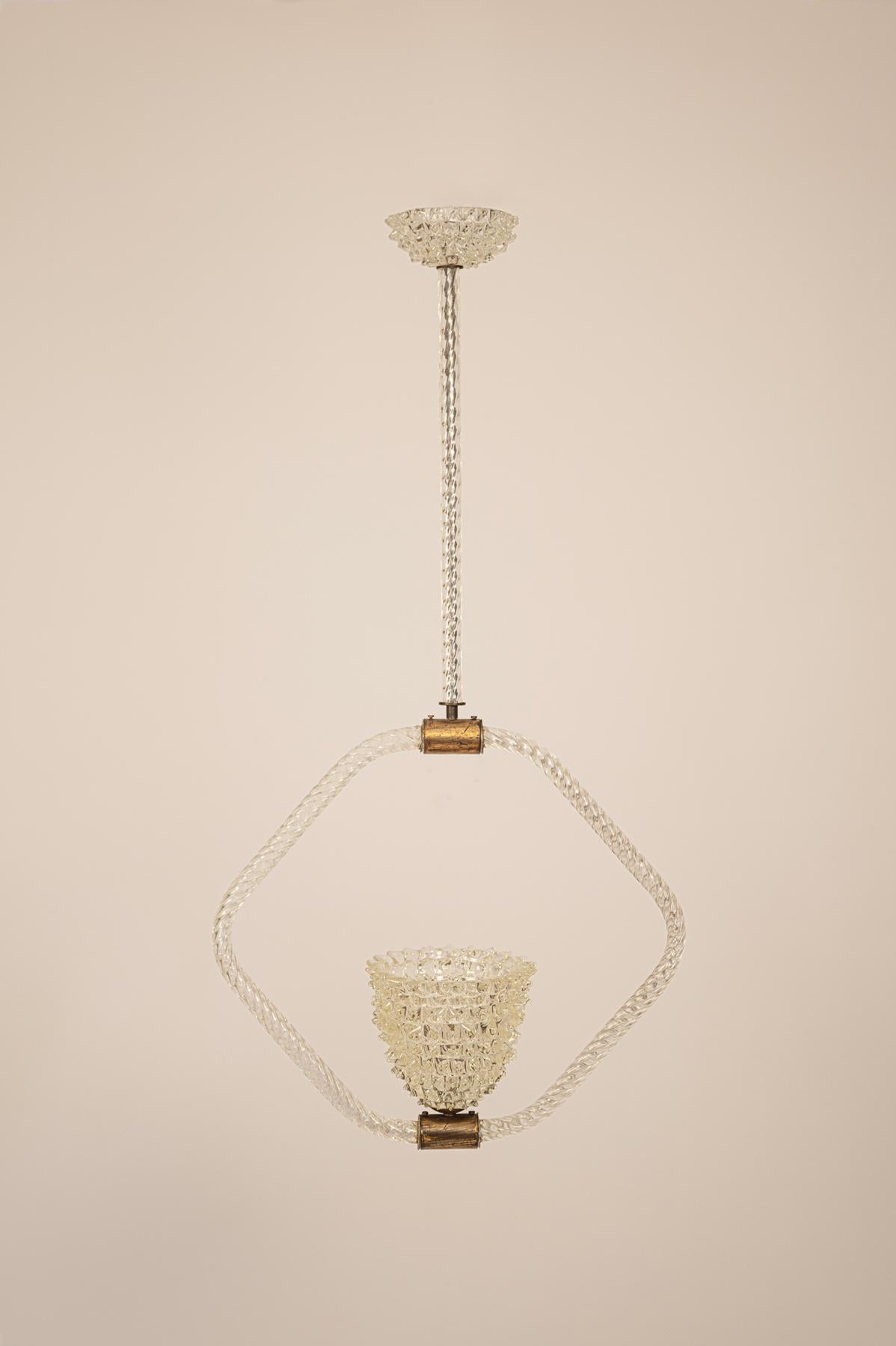 Mid-Century Modern Barovier Rostrato chandelier For Sale