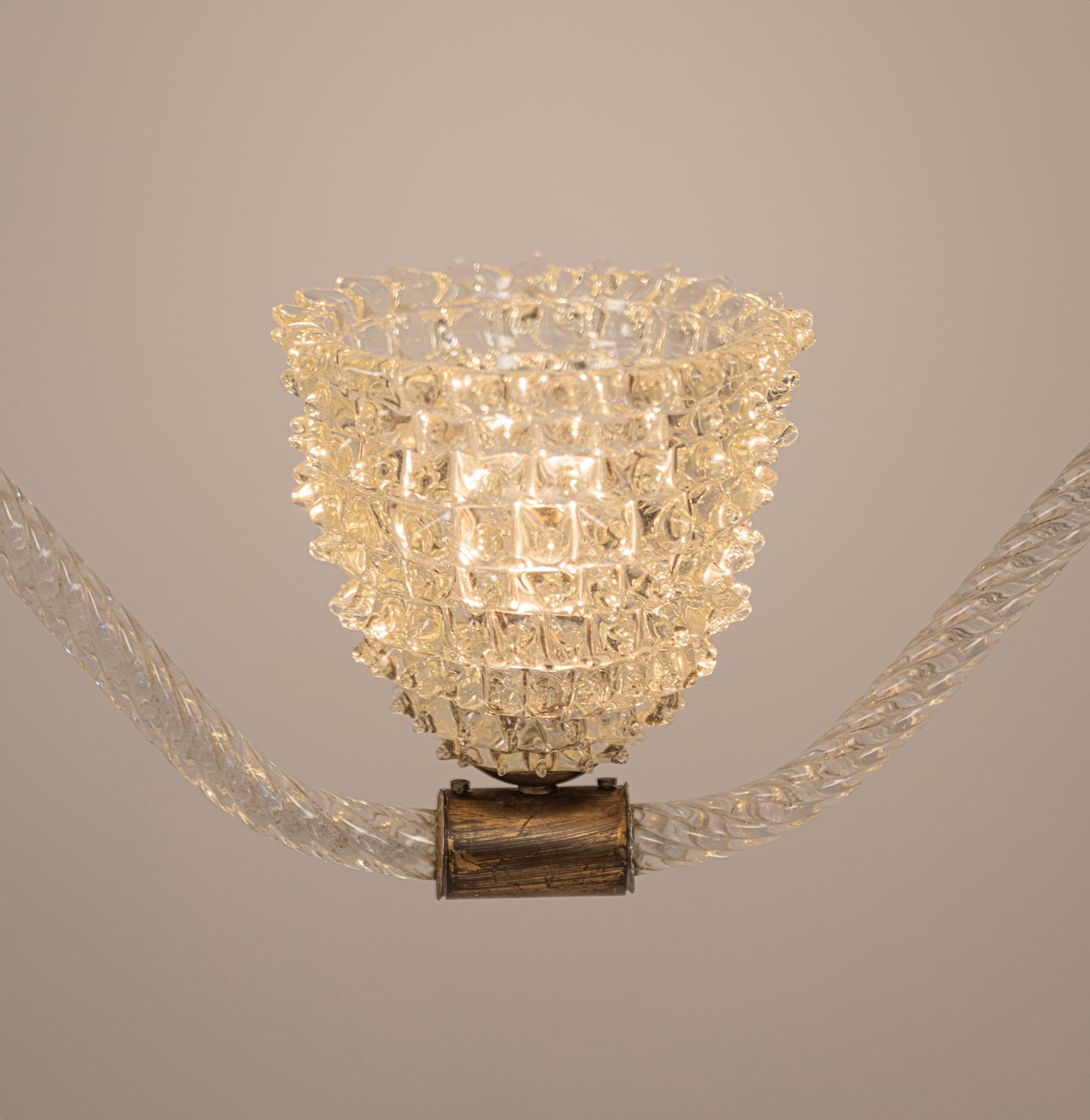 Mid-20th Century Barovier Rostrato chandelier For Sale