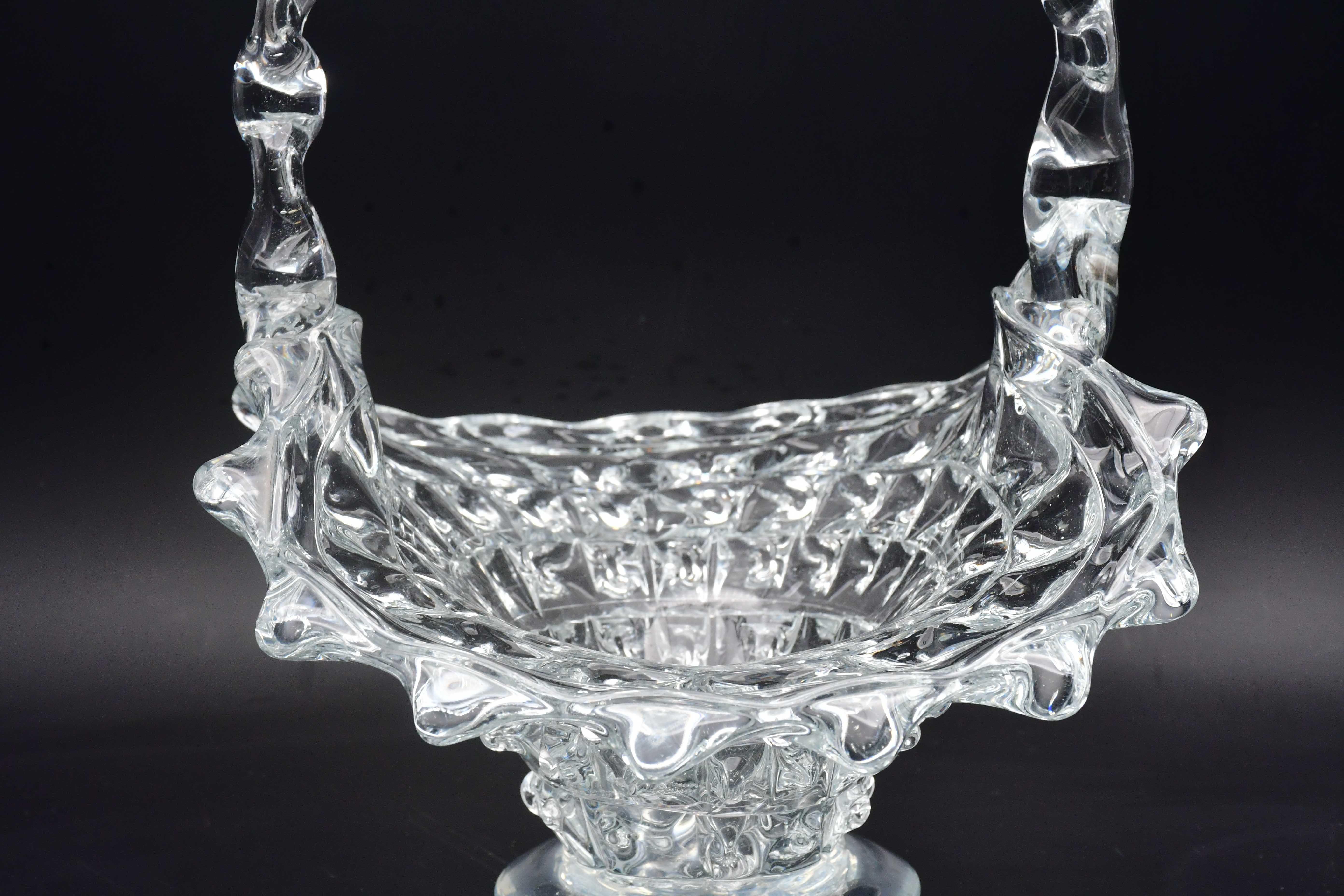 Vaso da centrotavola in vetro di Murano Barovier Rostrato, anni '40 in vendita 7