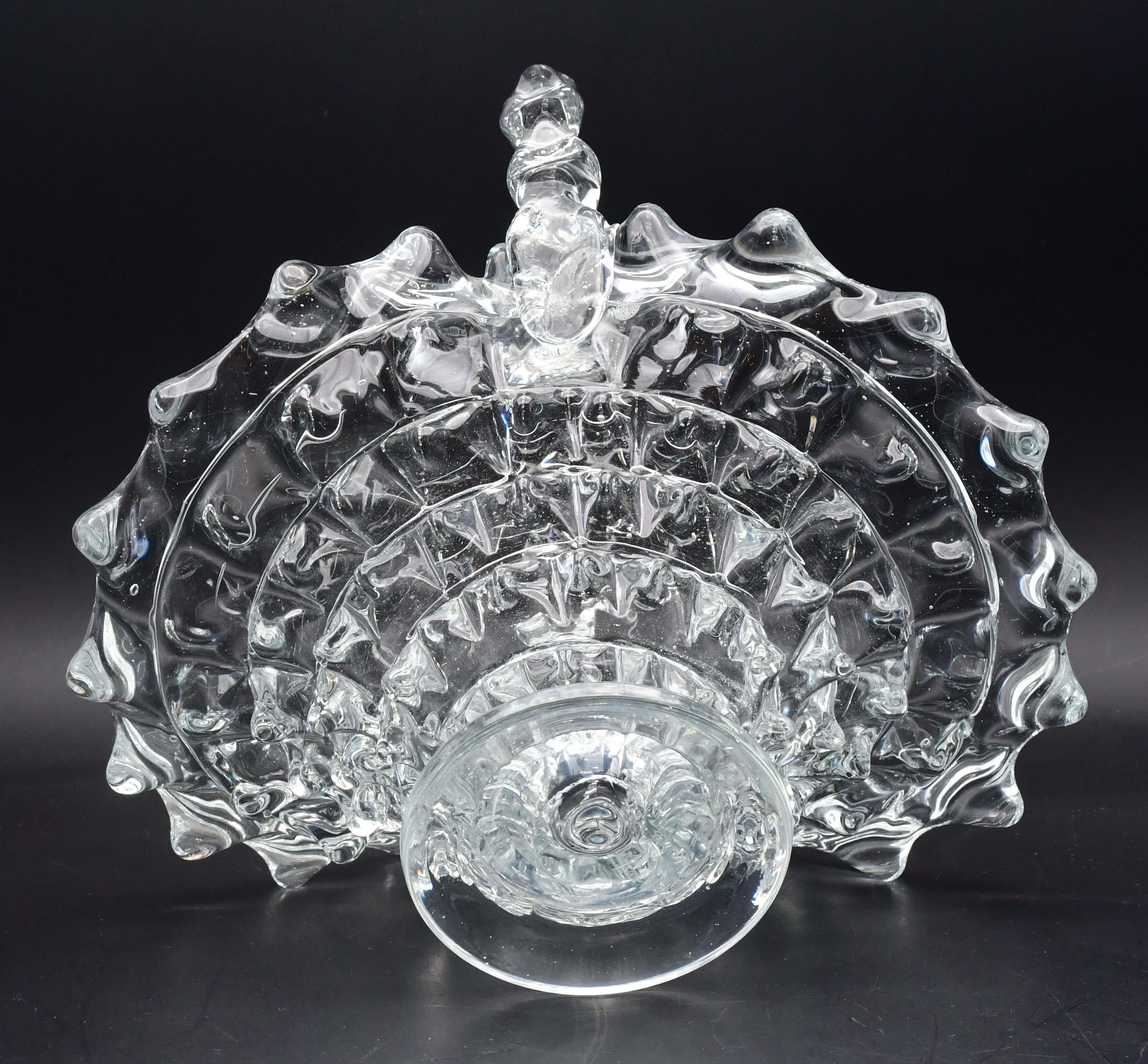Vaso da centrotavola in vetro di Murano Barovier Rostrato, anni '40 in vendita 8