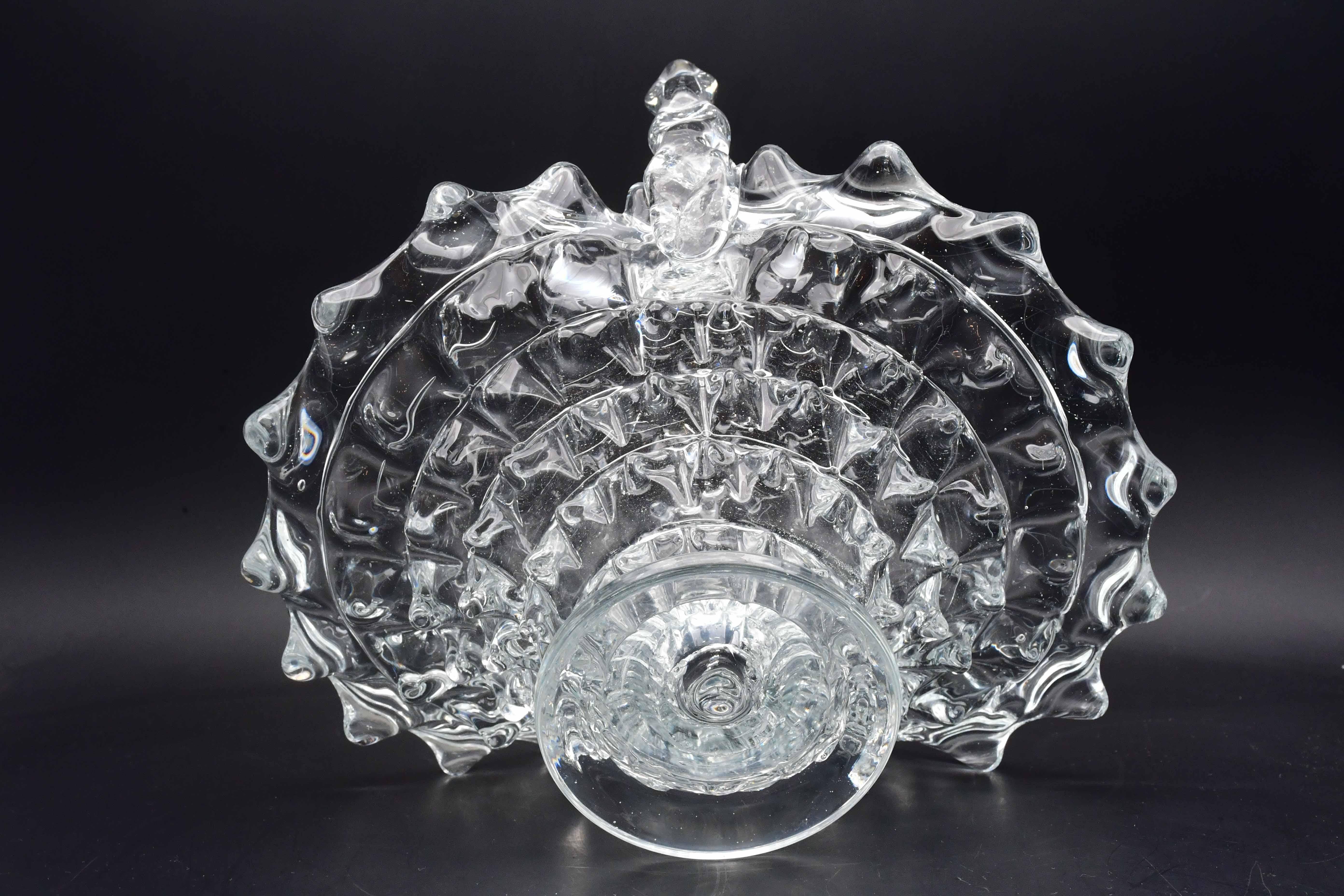Vaso da centrotavola in vetro di Murano Barovier Rostrato, anni '40 in vendita 9