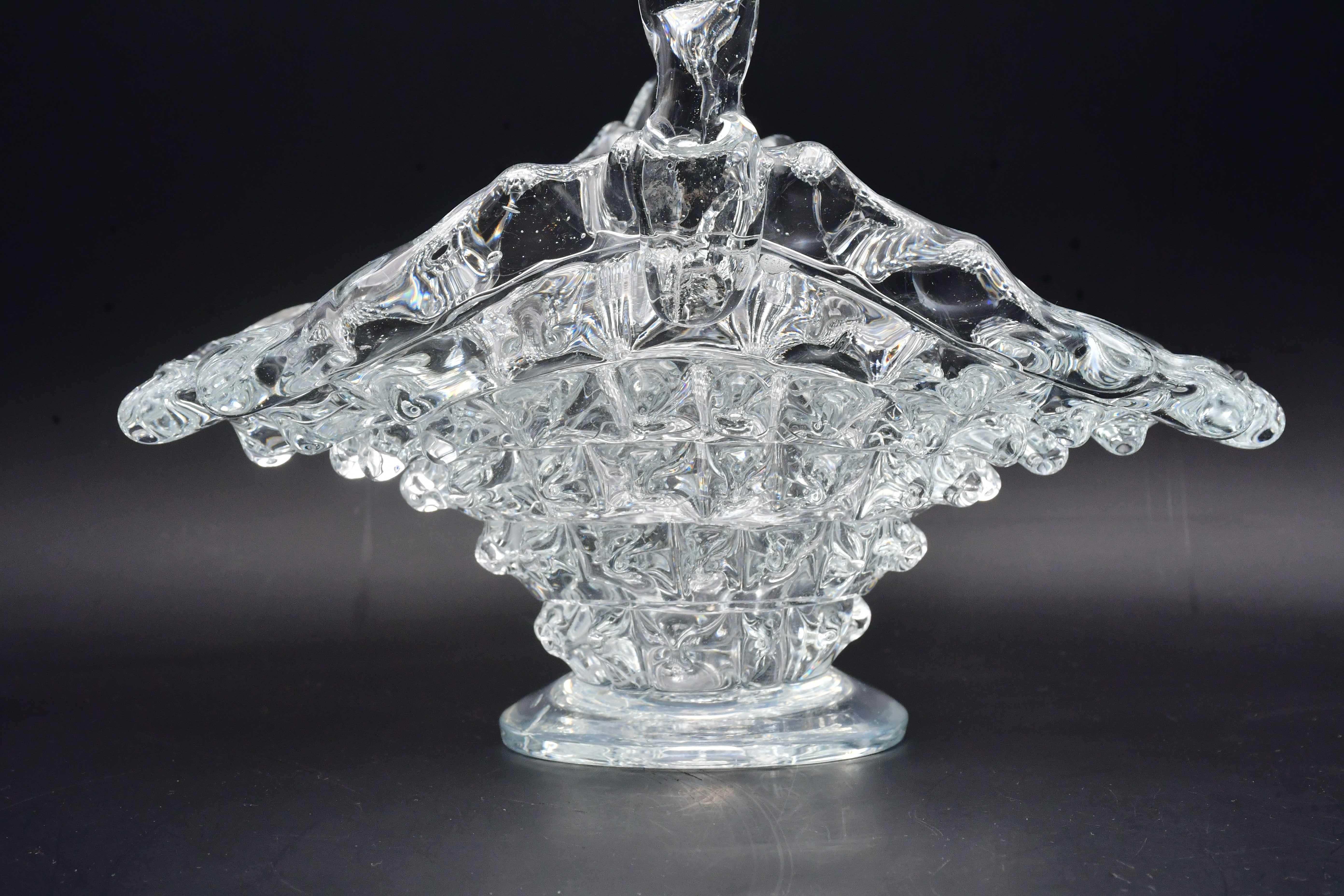Vaso da centrotavola in vetro di Murano Barovier Rostrato, anni '40 in vendita 1