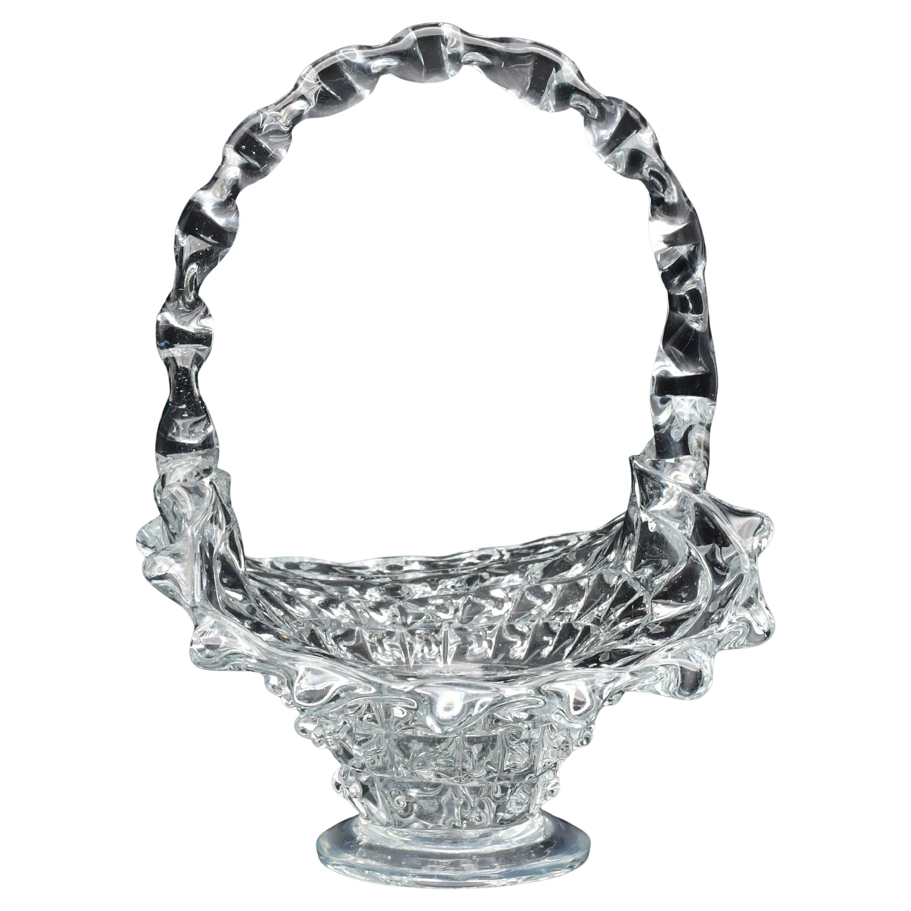 Vase centre de table en verre italien de Murano, années 1940