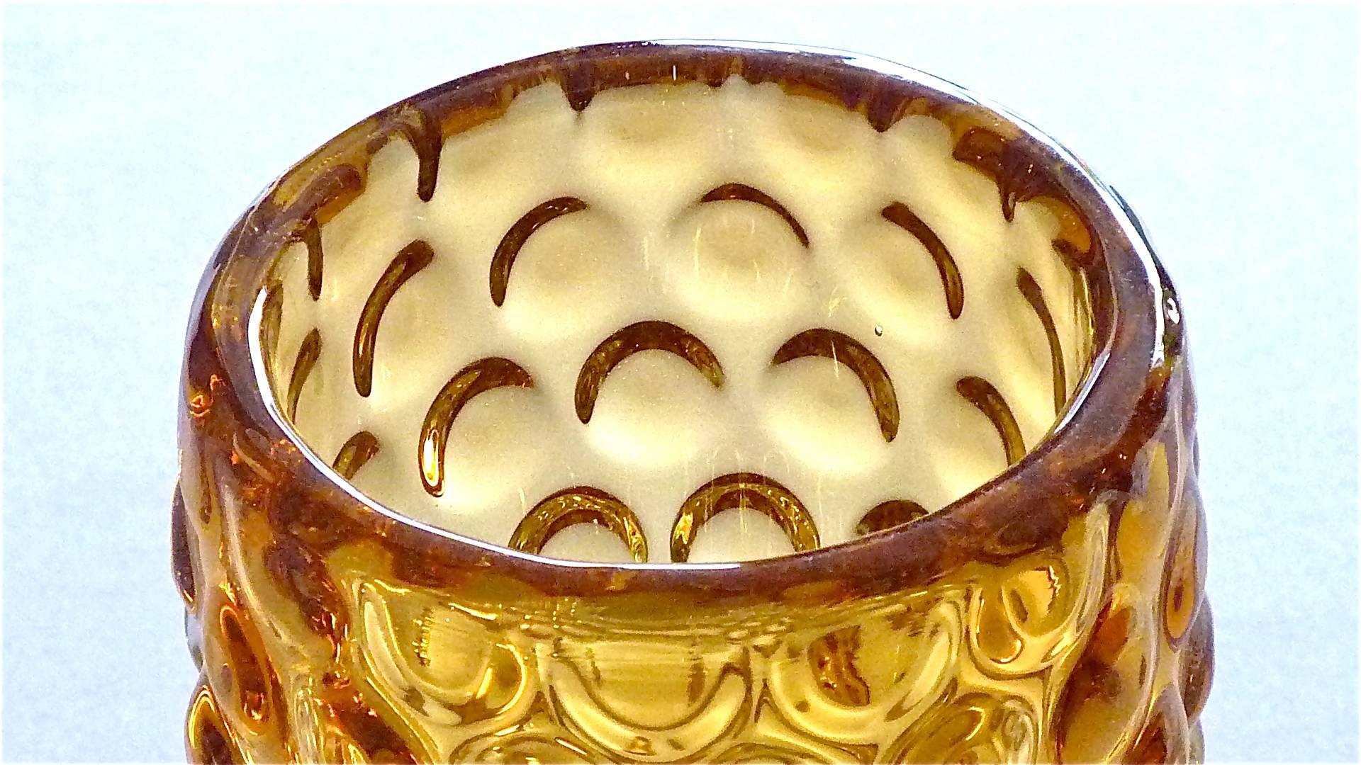Barovier Seguso & Ferro Murano Kunstglas Vase Honig Gelb Bernstein Italien:: 1940er Jahre (Handgefertigt)