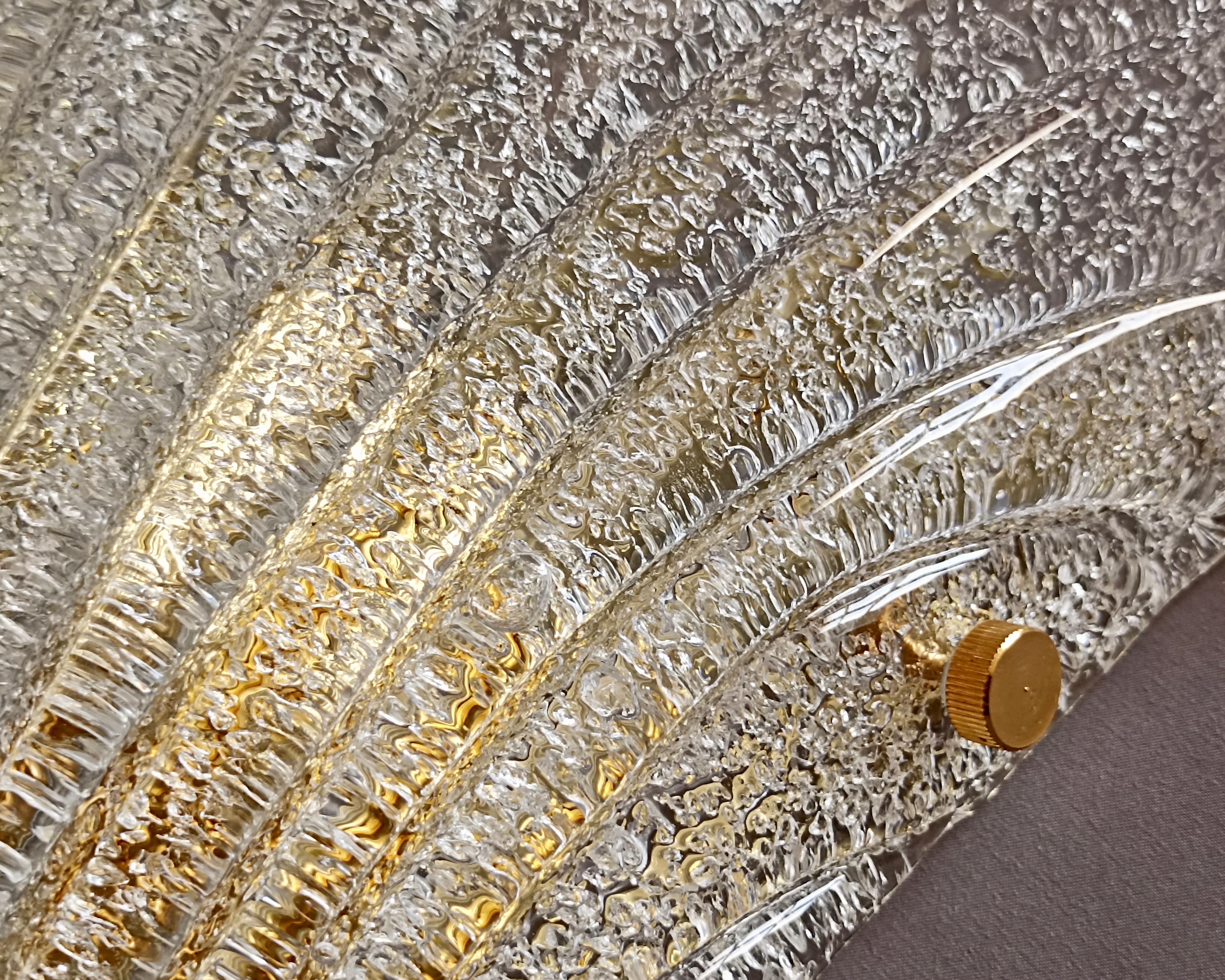Lampada da parete singola Graniglia in vetro artistico di Murano in stile Barovier anni '90. 6