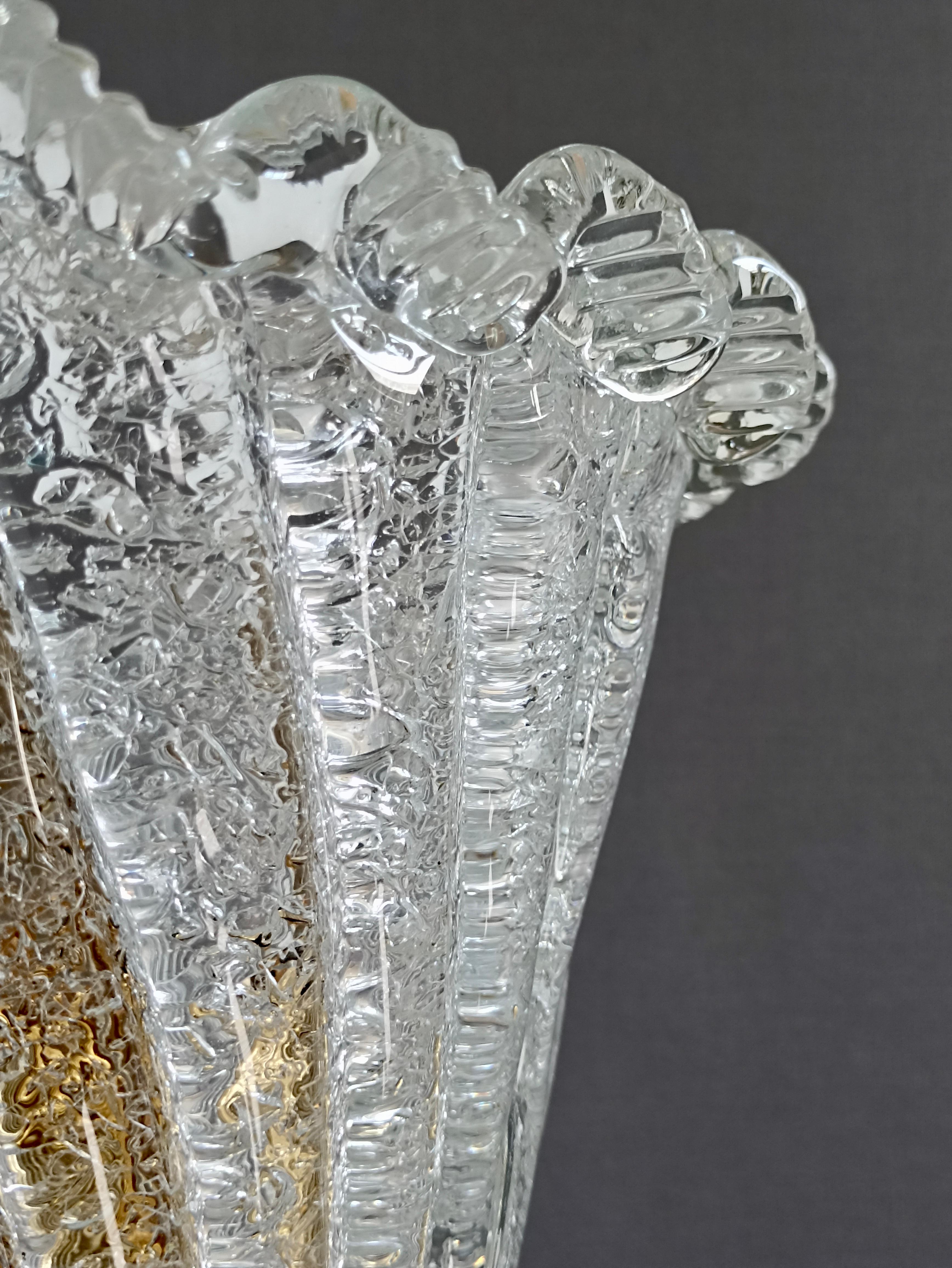 Lampada da parete singola Graniglia in vetro artistico di Murano in stile Barovier anni '90. 3
