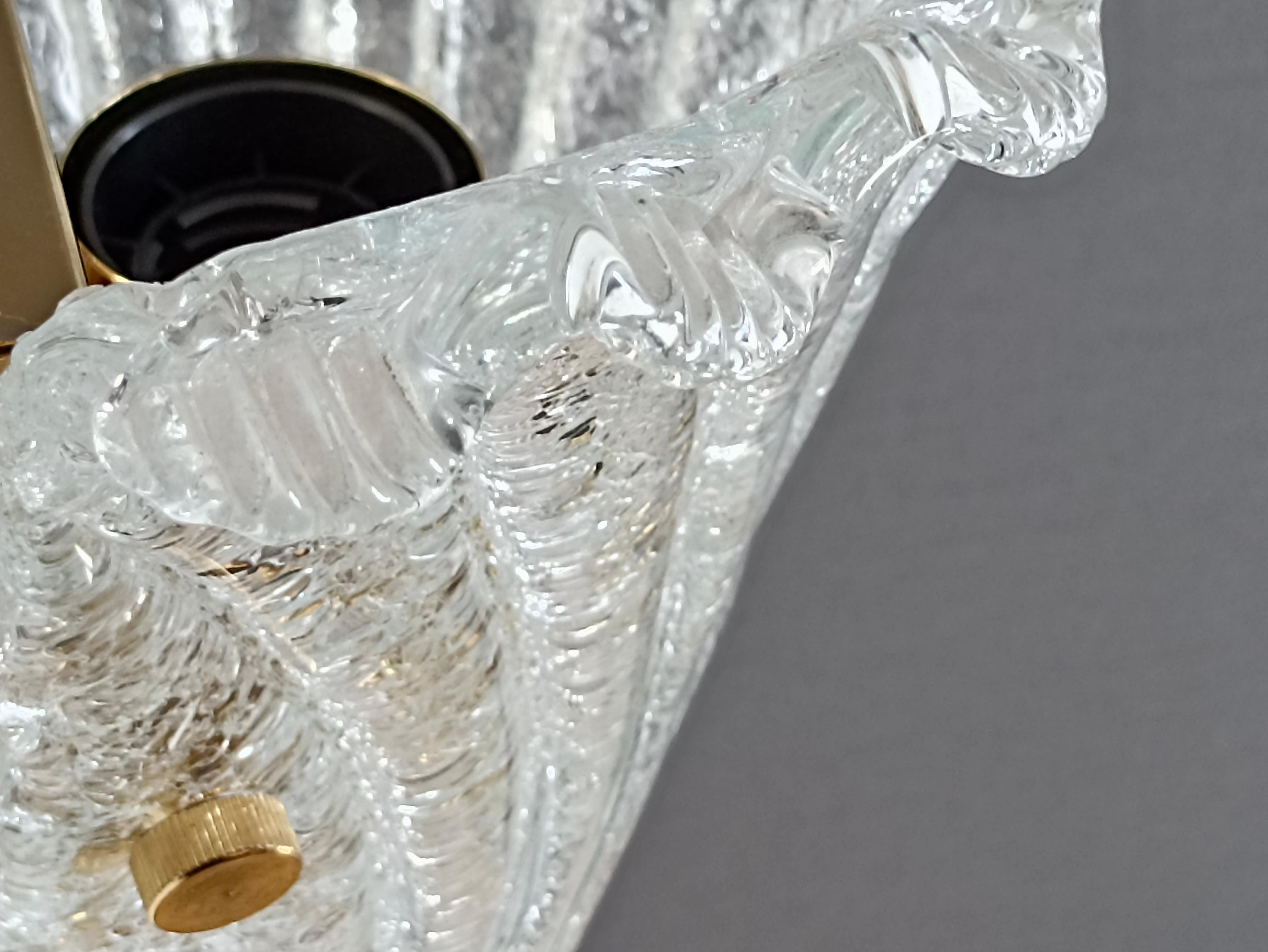 Lampada da parete singola Graniglia in vetro artistico di Murano in stile Barovier anni '90. 2