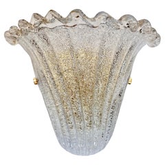 Lampada da parete singola Graniglia in vetro artistico di Murano in stile Barovier anni '90.