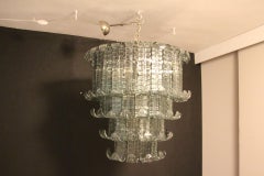 Barovier Style Chandelier in Fontana Arte Glass Color