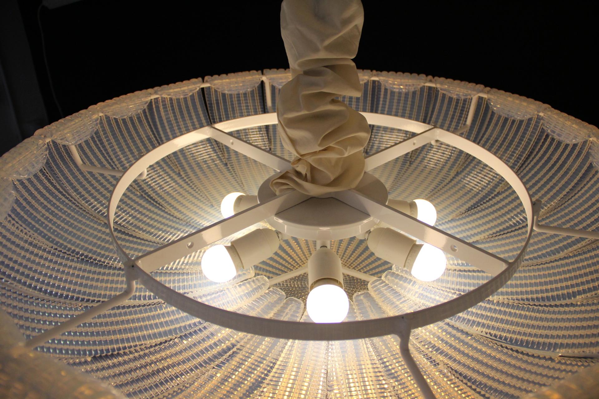 Lampadario ad incasso in vetro di Murano con texture iridescente in stile Barovier in vendita 6