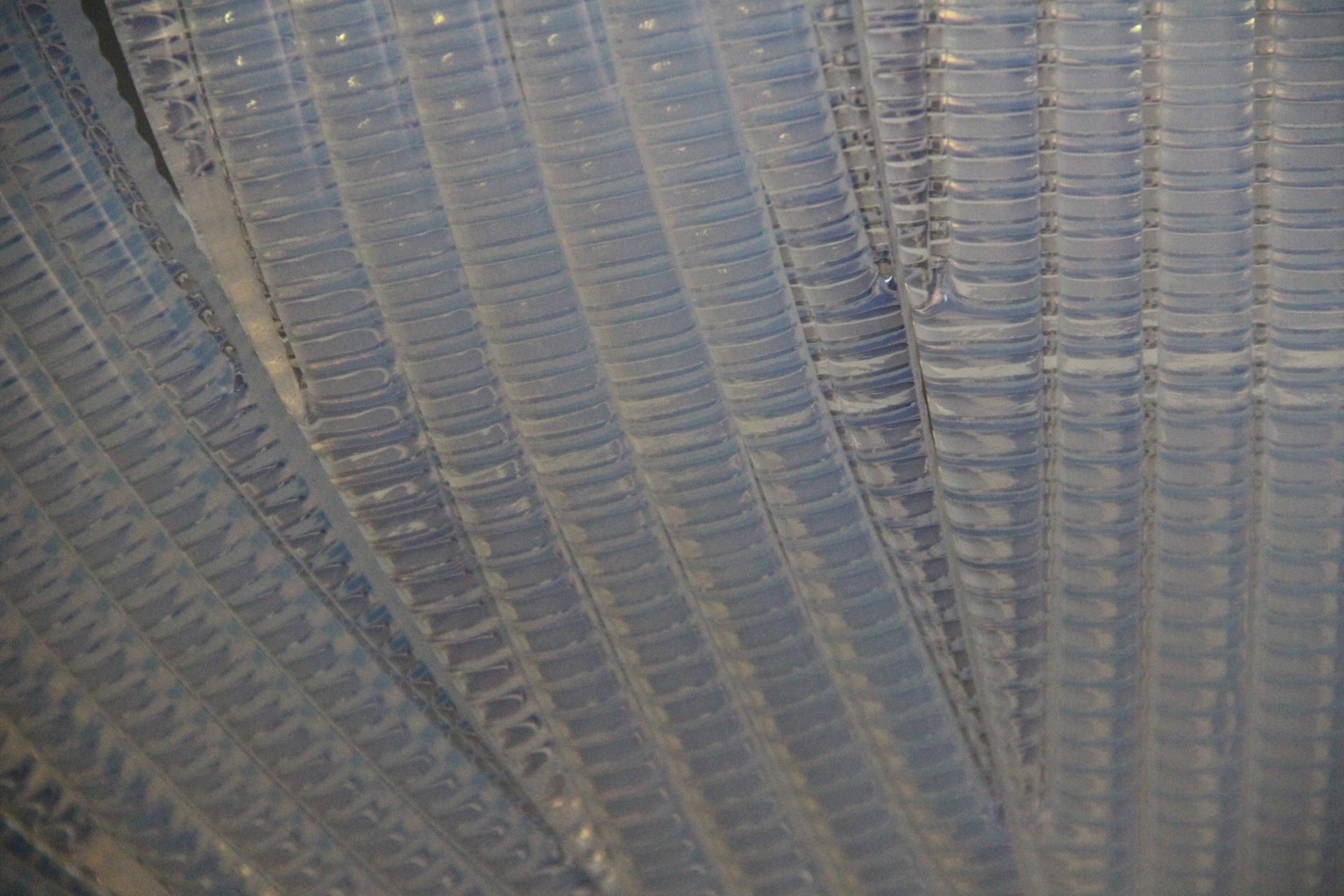 Lampadario ad incasso in vetro di Murano con texture iridescente in stile Barovier In condizioni ottime in vendita a Saint-Ouen, FR