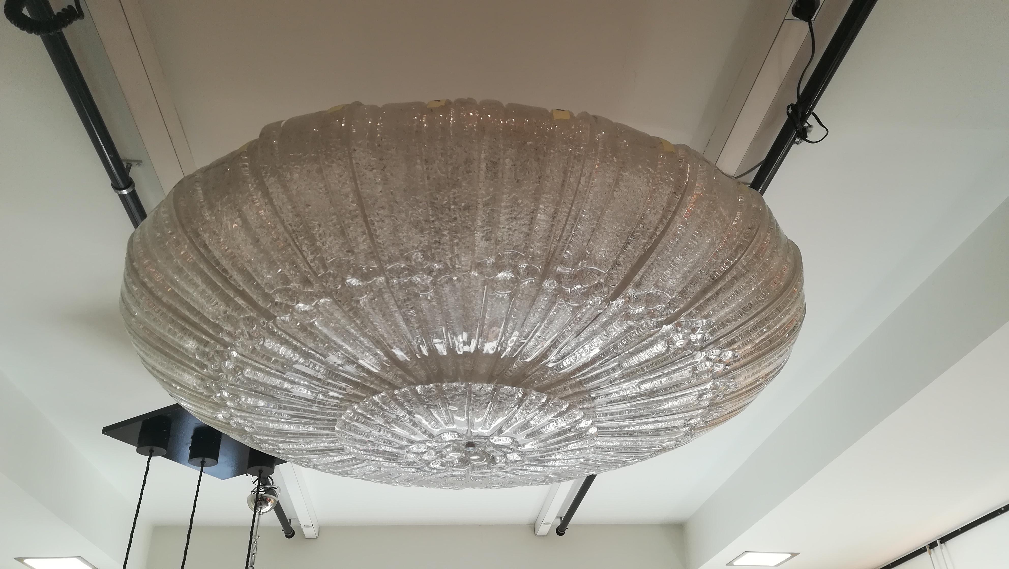 Contemporary Barovier Style Murano Glass Ceiling Pendant For Sale