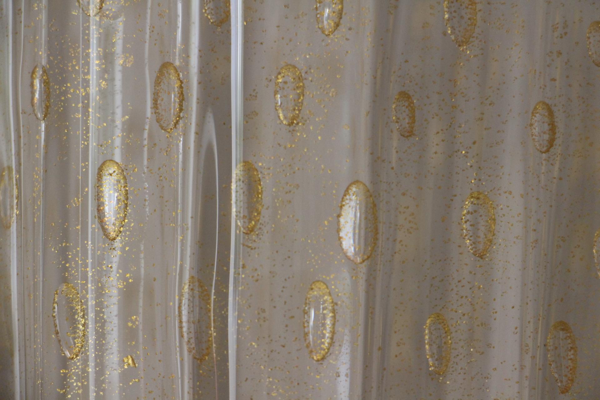 Barovier Stil Murano Pulegoso Gold Glas Wandleuchter (Messing) im Angebot