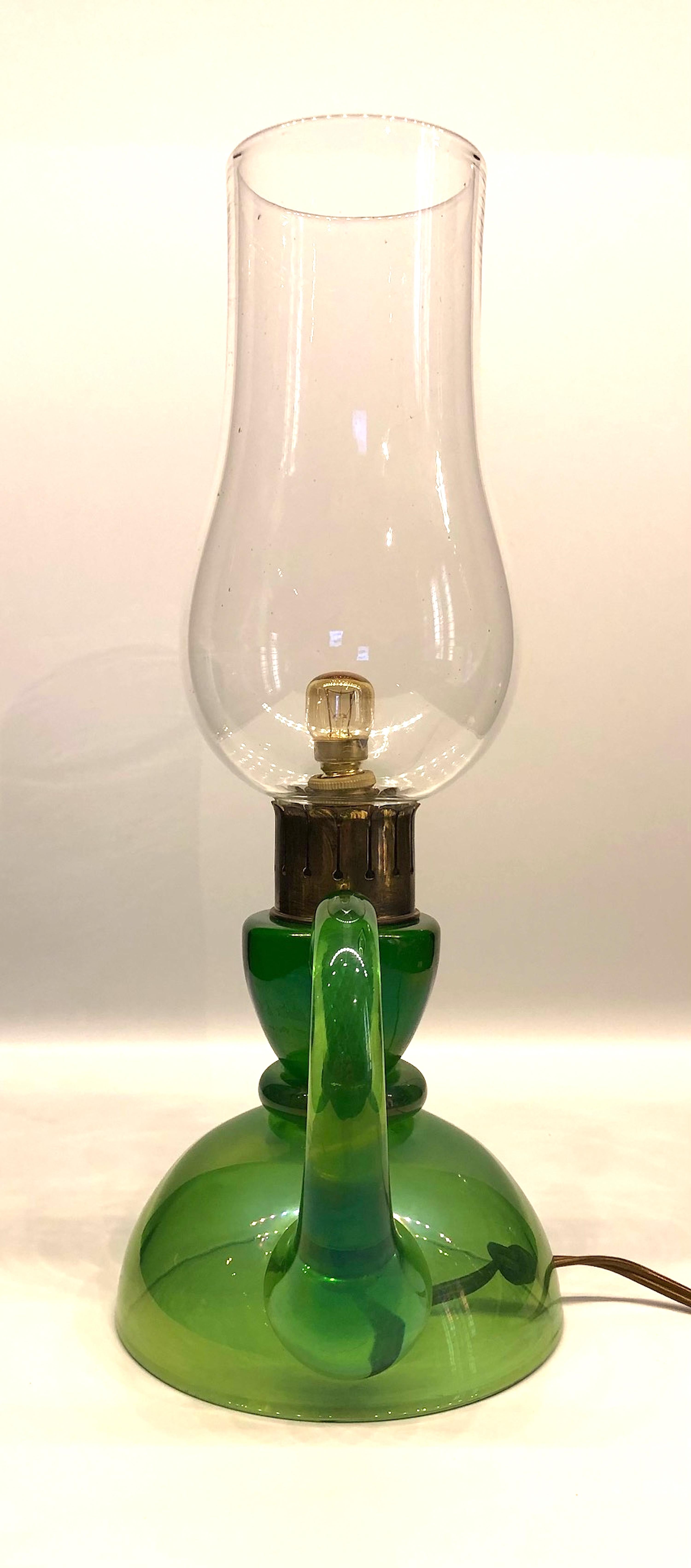 Mid-20th Century Barovier & Toso 1940s Blown Glass Table Lamp For Sale