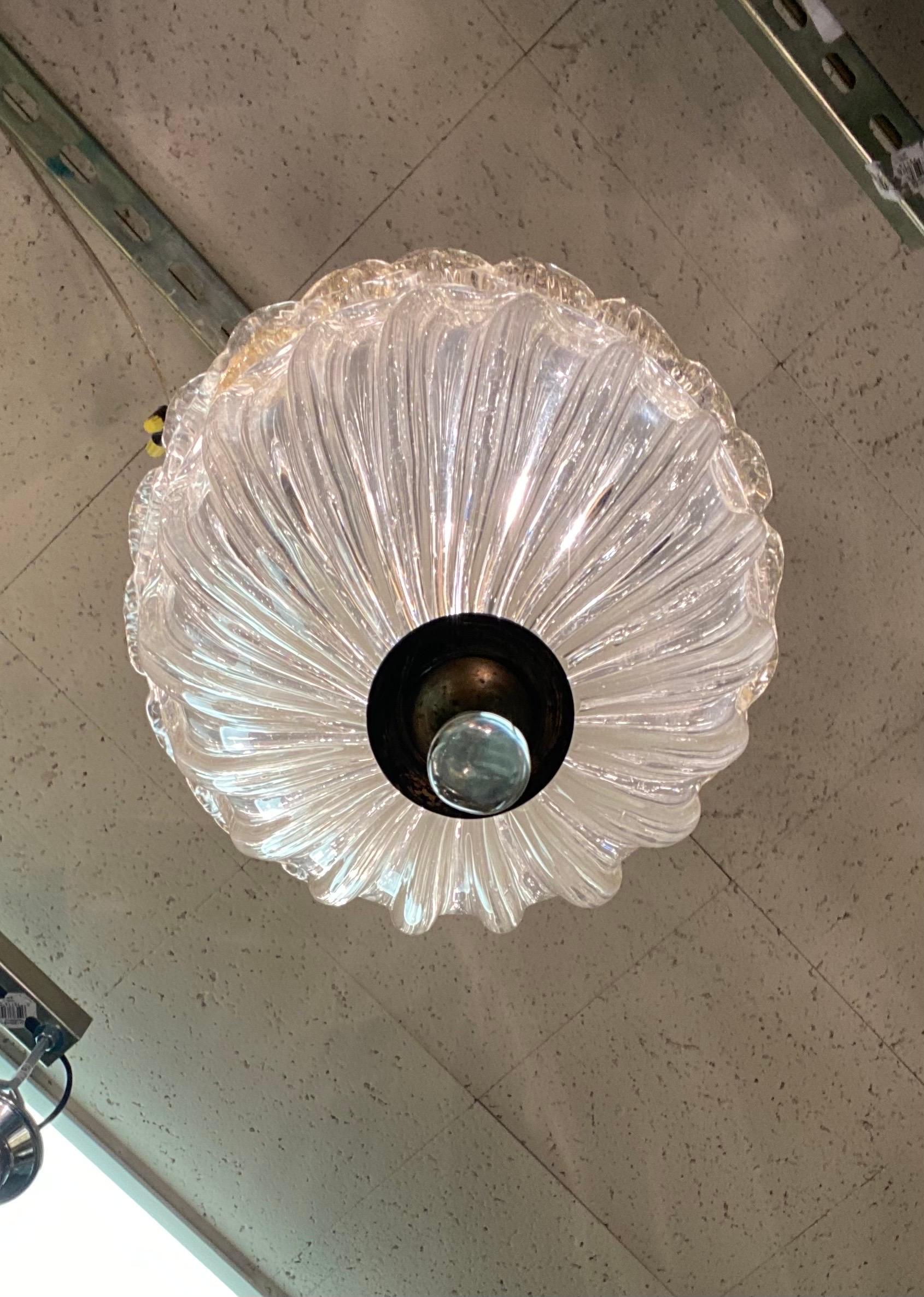 Barovier & Toso 1940 Lámpara de cristal soplado de Murano con aventurina en venta 8